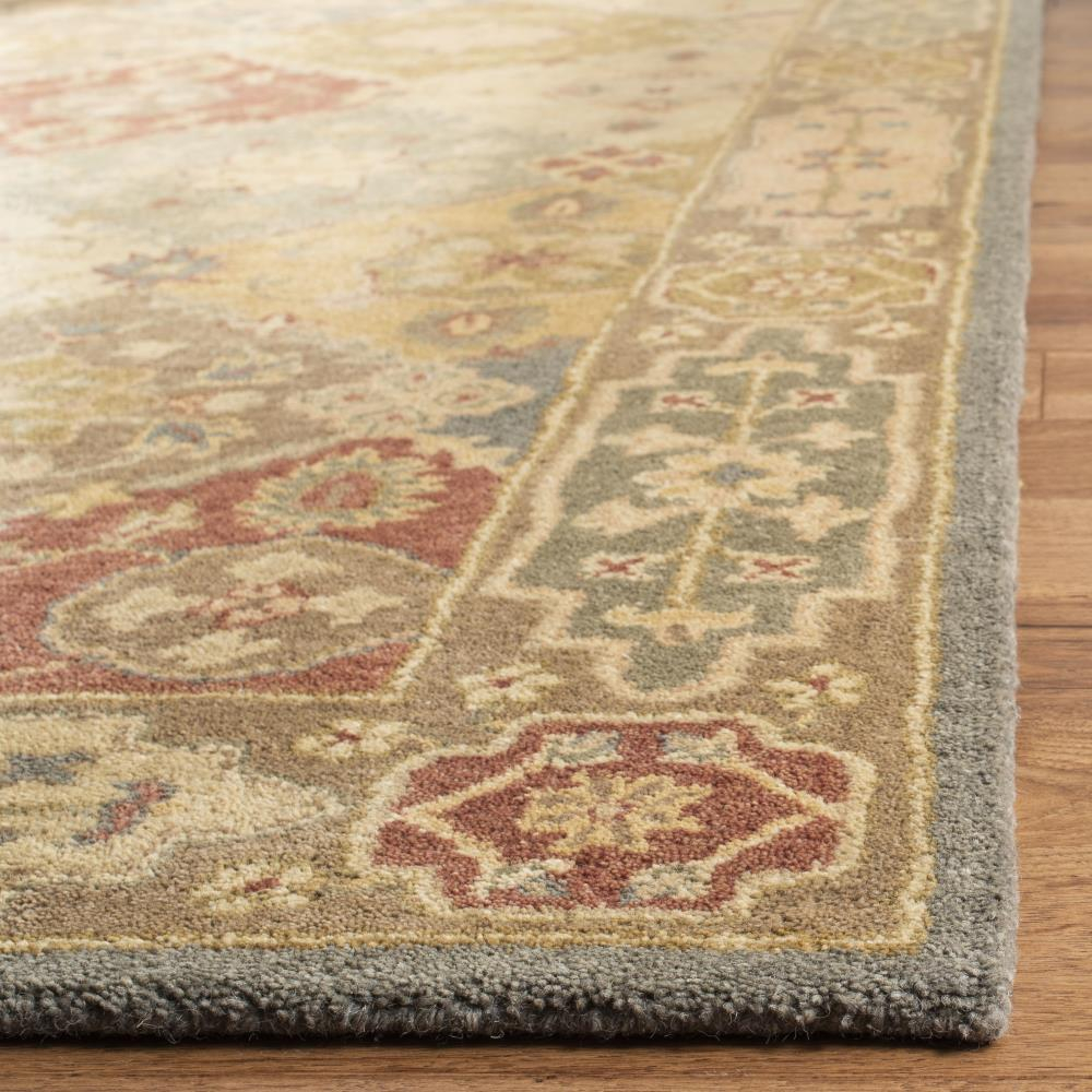 SAFAVIEH Antiquity Augustin Transitional Bordered Wool Area Rug, Multi/Beige, 4' x 6'