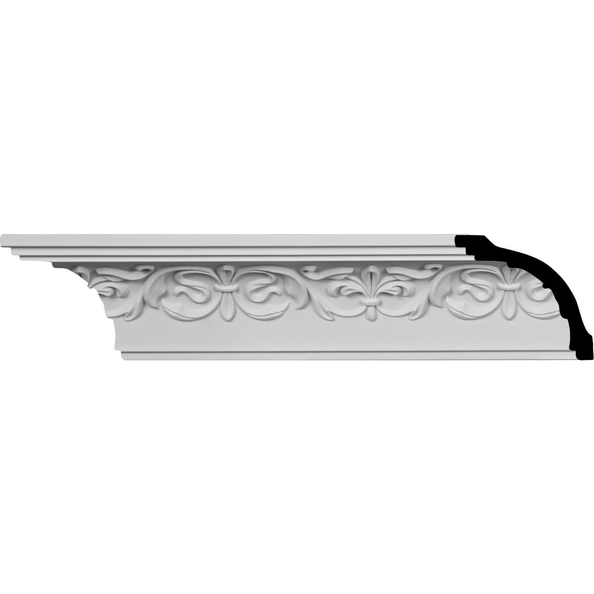 3 1/4"H x 3 1/2"P x 4 5/8"F x 94 1/2"L Fleur-de-lis Crown Moulding