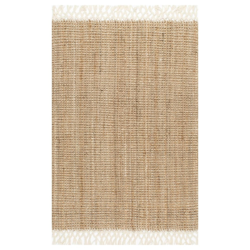 nuLOOM Raleigh Jute Tasseled Natural 2' 6" x 8' Farmhouse Runner Rug