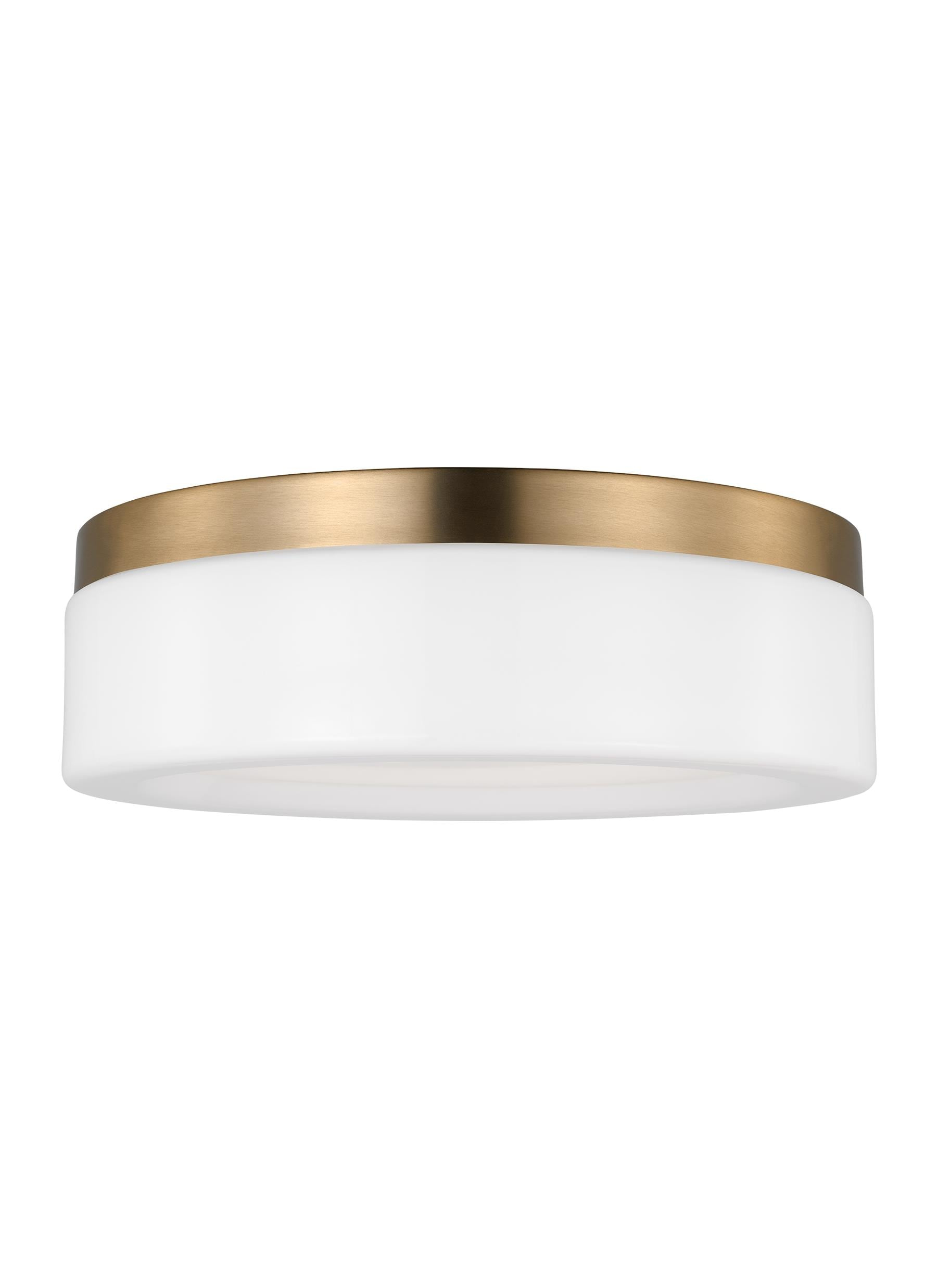 Rhett Modern Satin Brass LED Flush Mount with Etched Glass