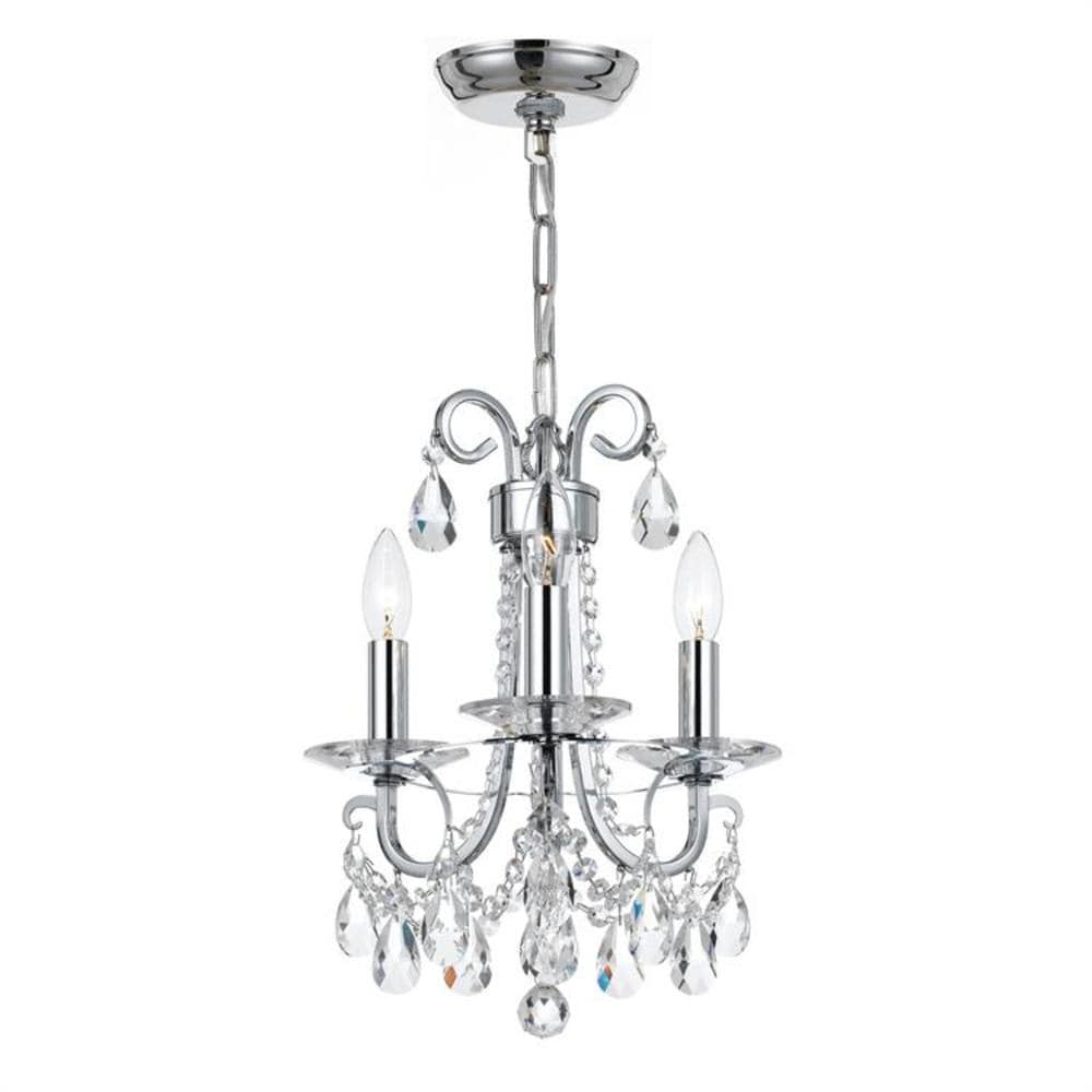 Mini Othello 3-Light Polished Chrome Crystal Chandelier