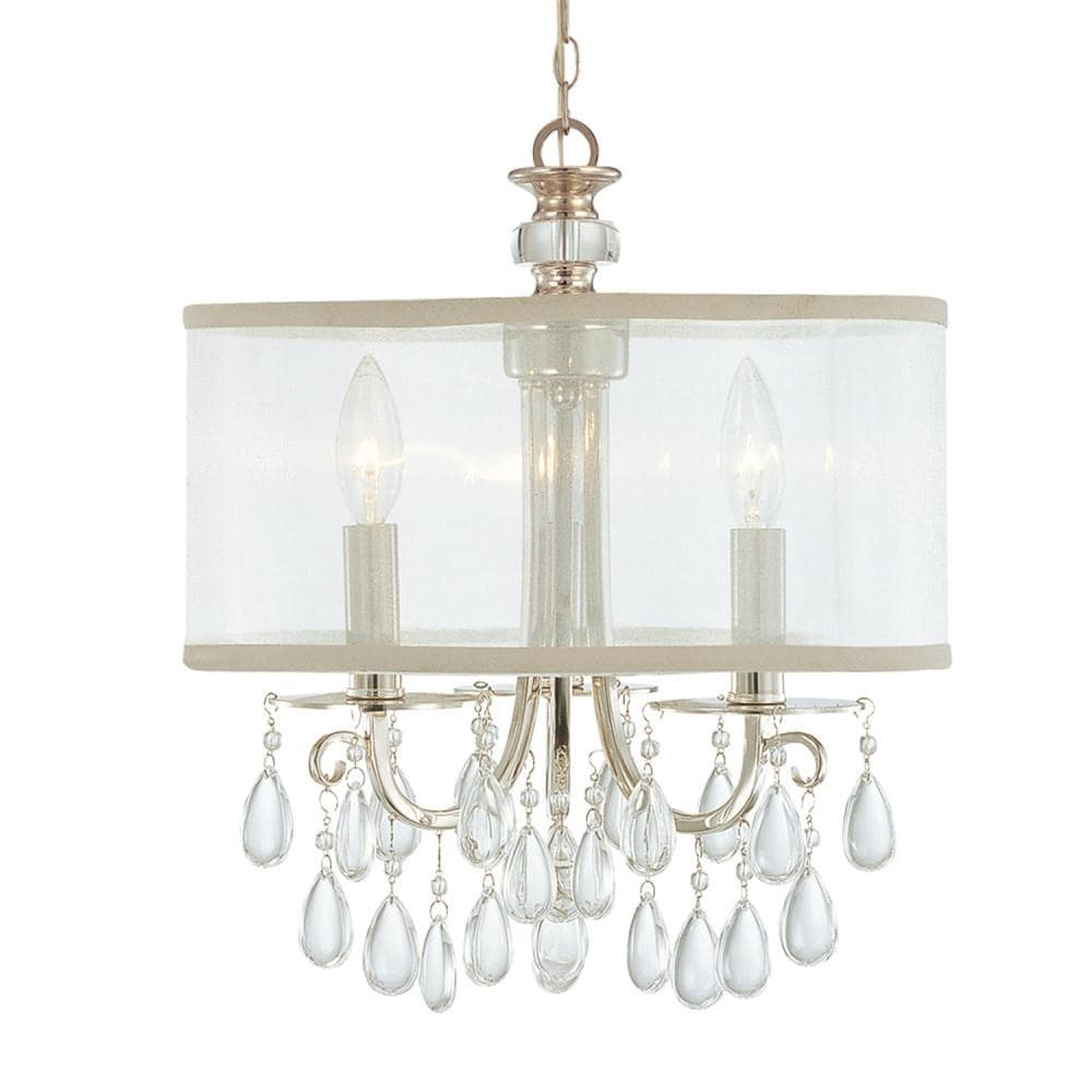 Three Light Chandelier In Minimalist Style 14 Inches Wide By 17 Inches High-Polished Chrome Finish    -Traditional Installation Crystorama Lighting
