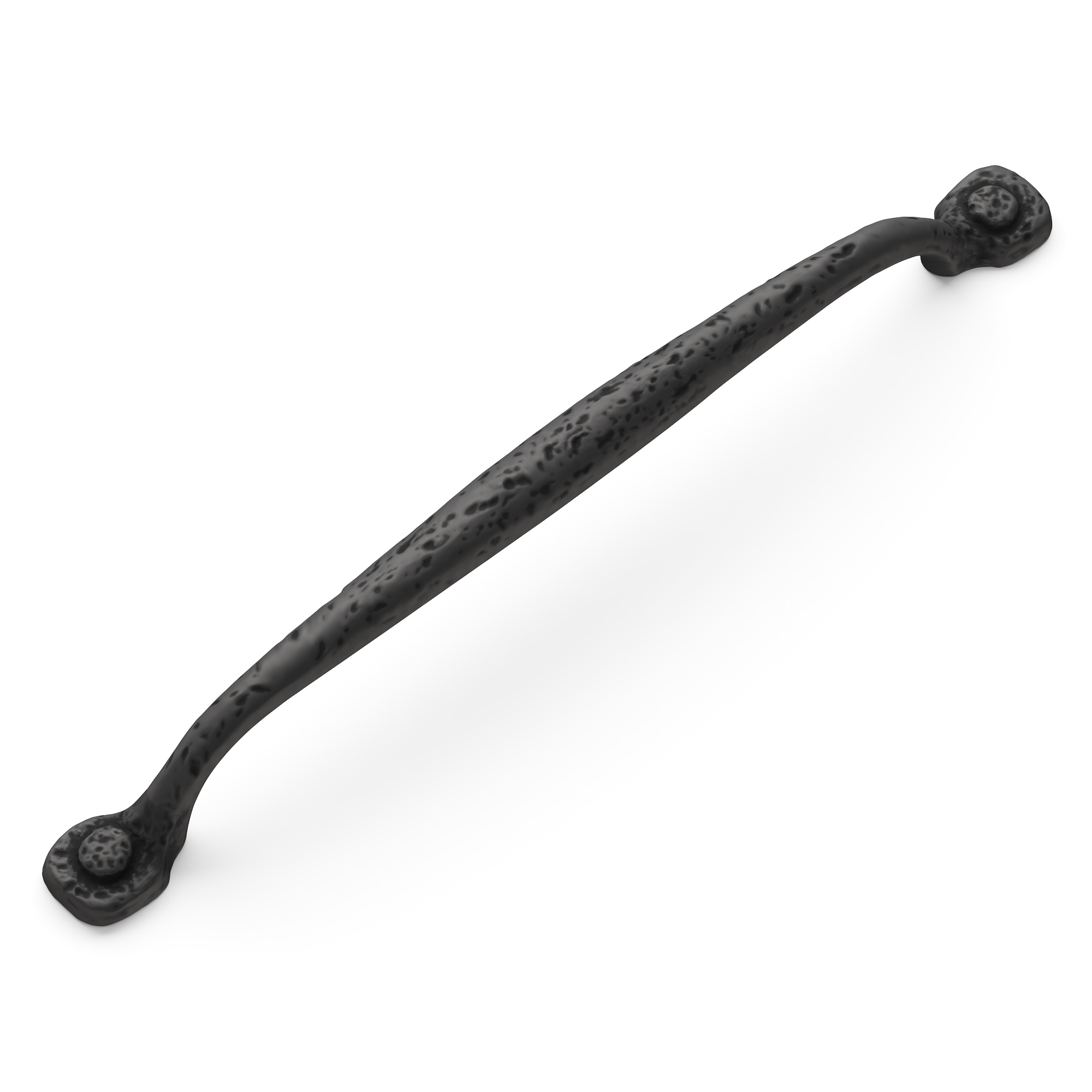 Hickory Hardware 1 Pack Solid Core Kitchen Cabinet Pulls, Luxury Cabinet Handles, Hardware for Doors & Dresser Drawers, 8-13/16 Inch (224mm) Hole Center, Black Iron, Refined Rustic Collection