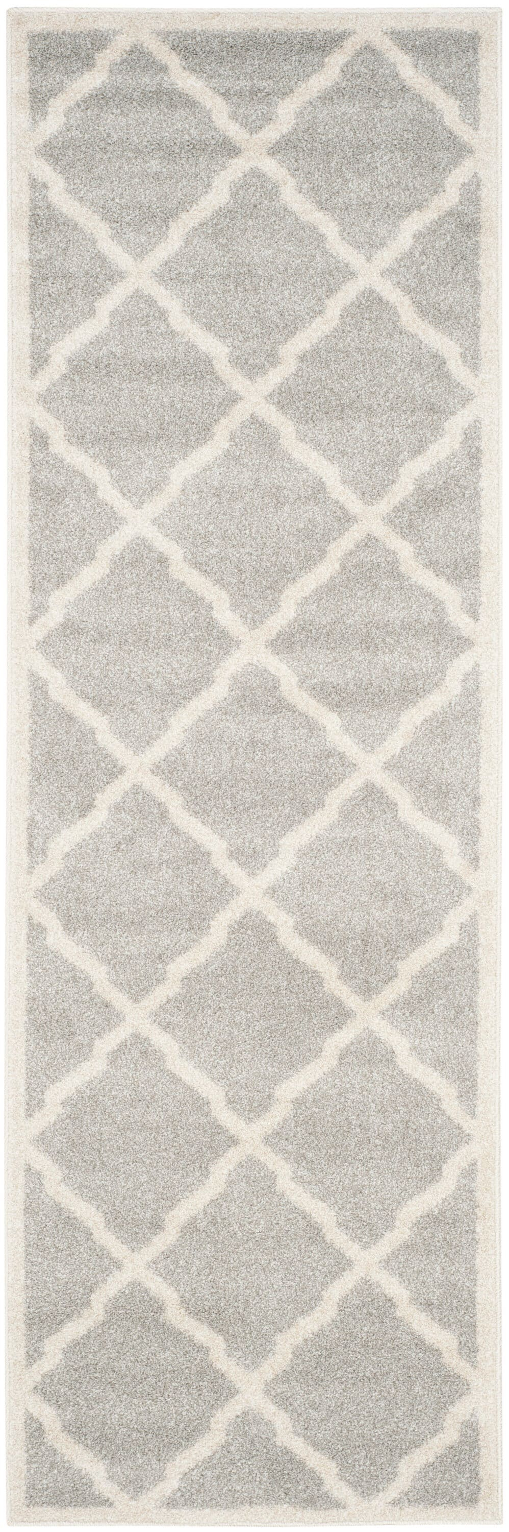 SAFAVIEH Amherst Sharalyn Geometric Runner Rug, Light Grey/Beige, 2'3" x 11'