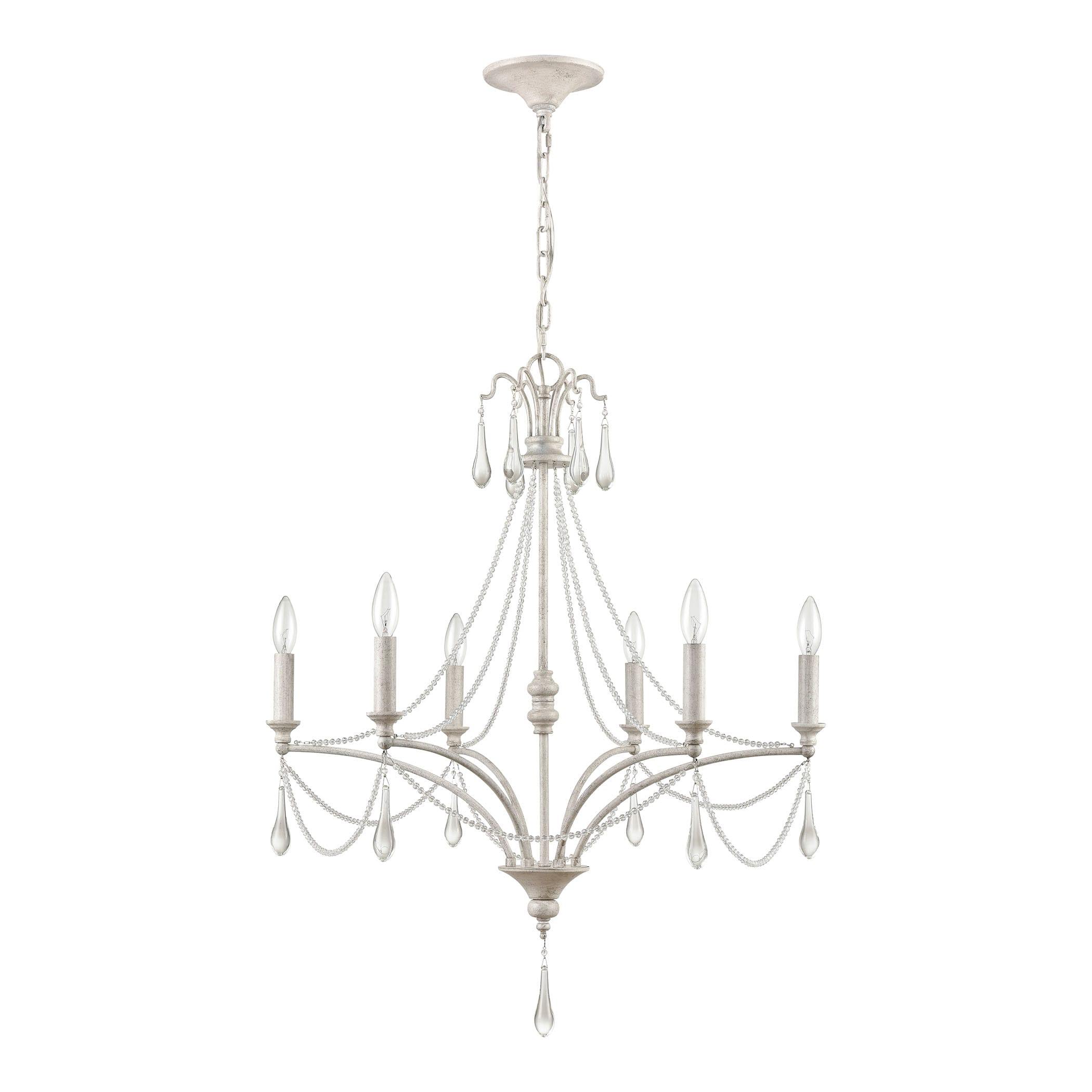 Elk Home 27-Inch Wide French Parlor Chandelier, Vintage White
