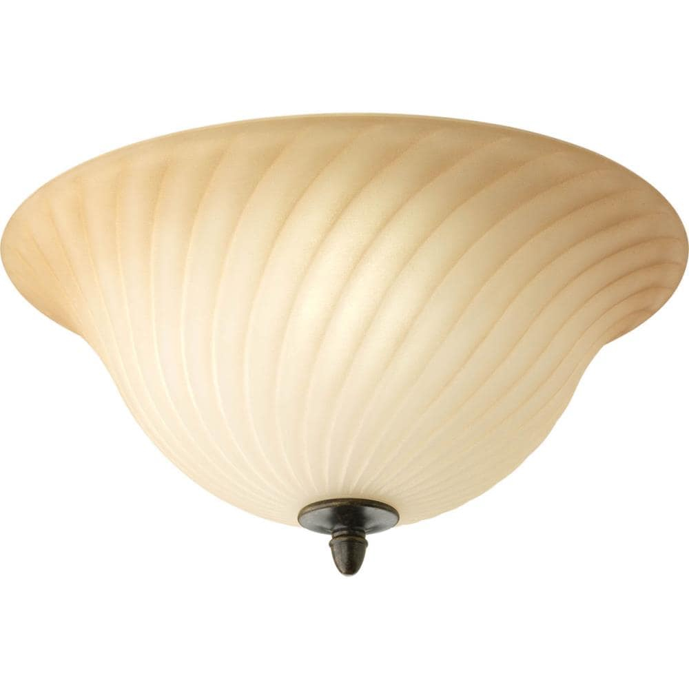 Kensington Forged Bronze Flush Mount Ceiling Light with Caramel Glass