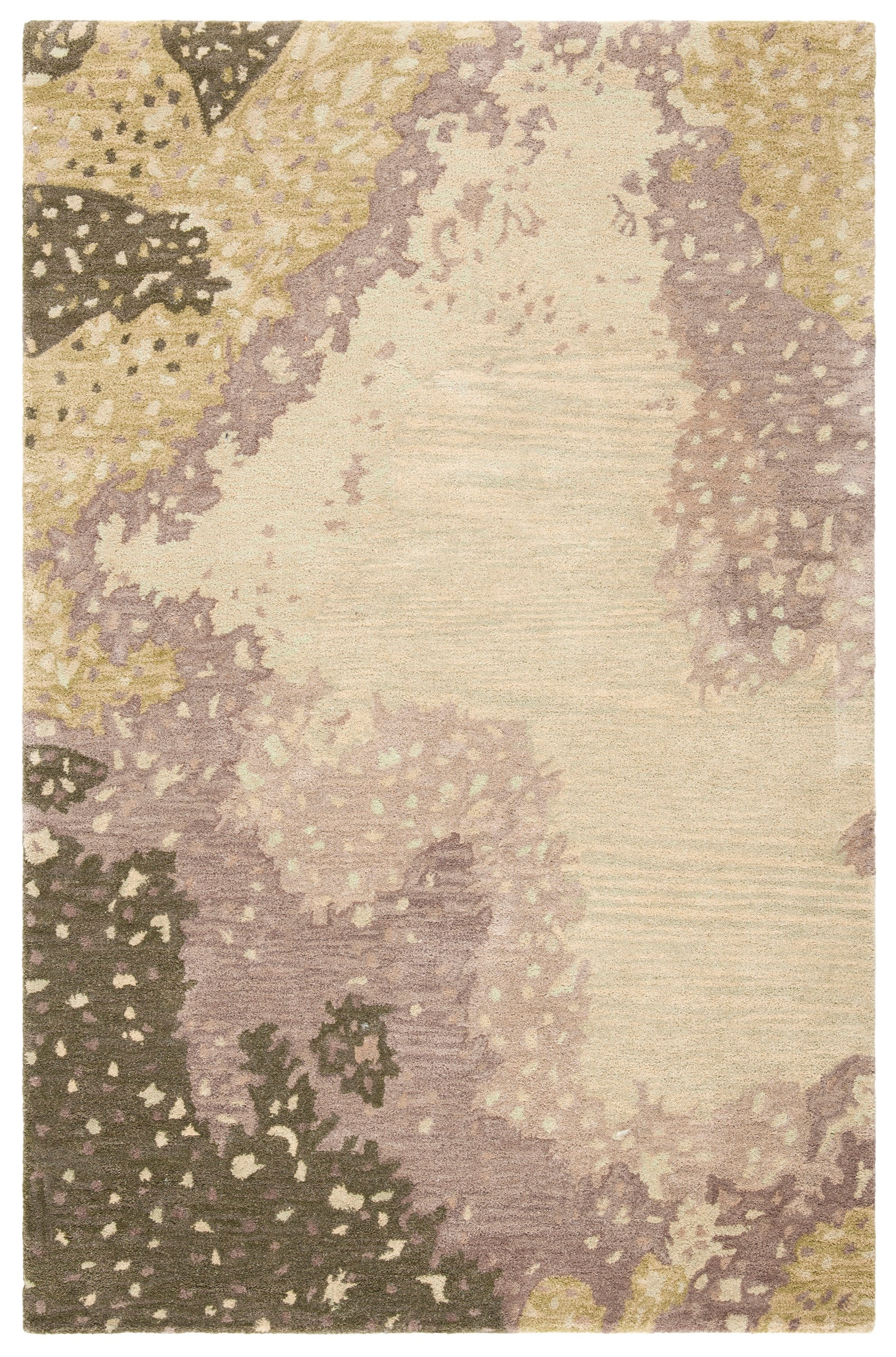 SAFAVIEH Soho Jeptha Abstract Wool Area Rug, Sage/Multi, 3'6" x 5'6"