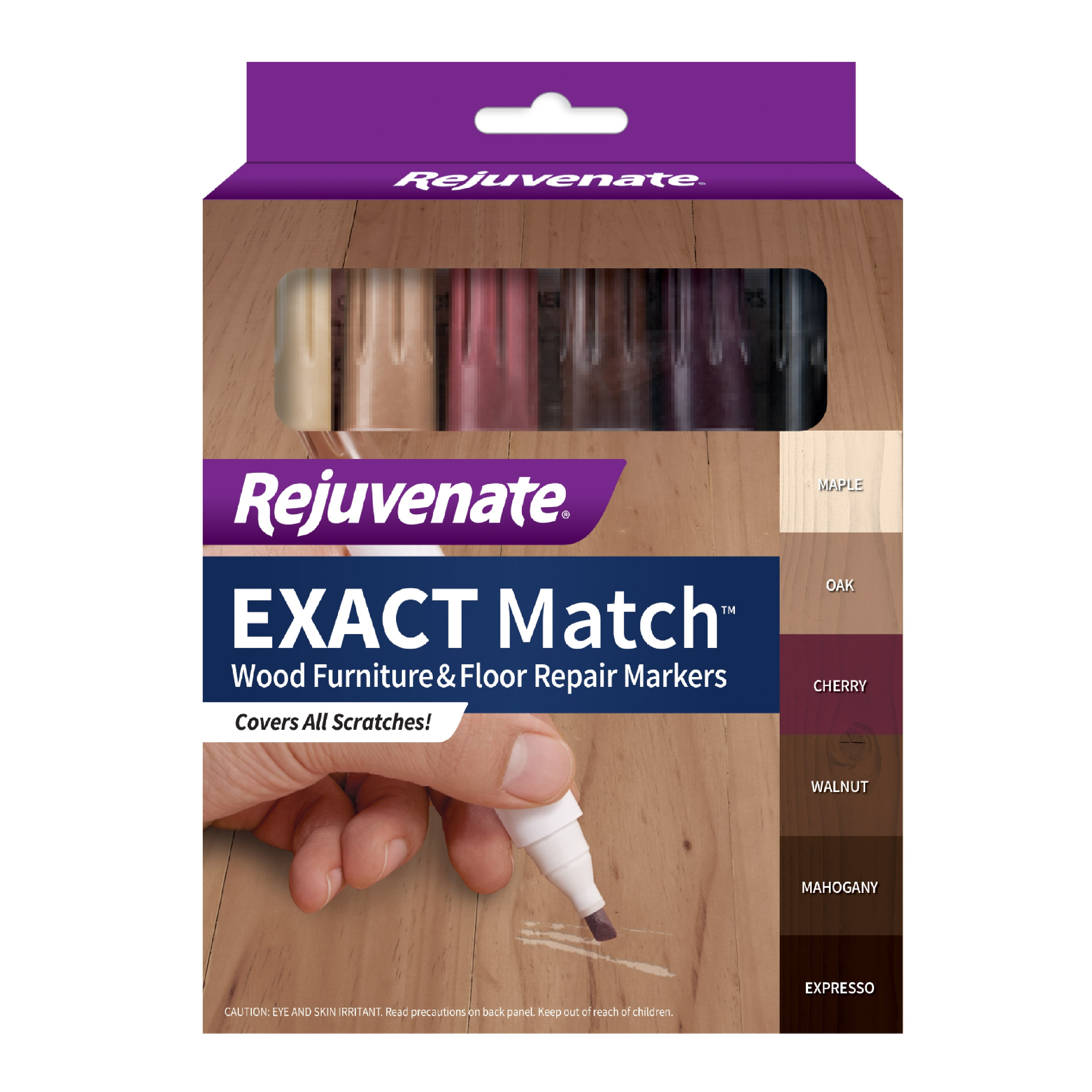 Rejuvenate RJ6WM Wood Furniture & Floor Repair Markers, 6 Assorted Tones - Quantity 1