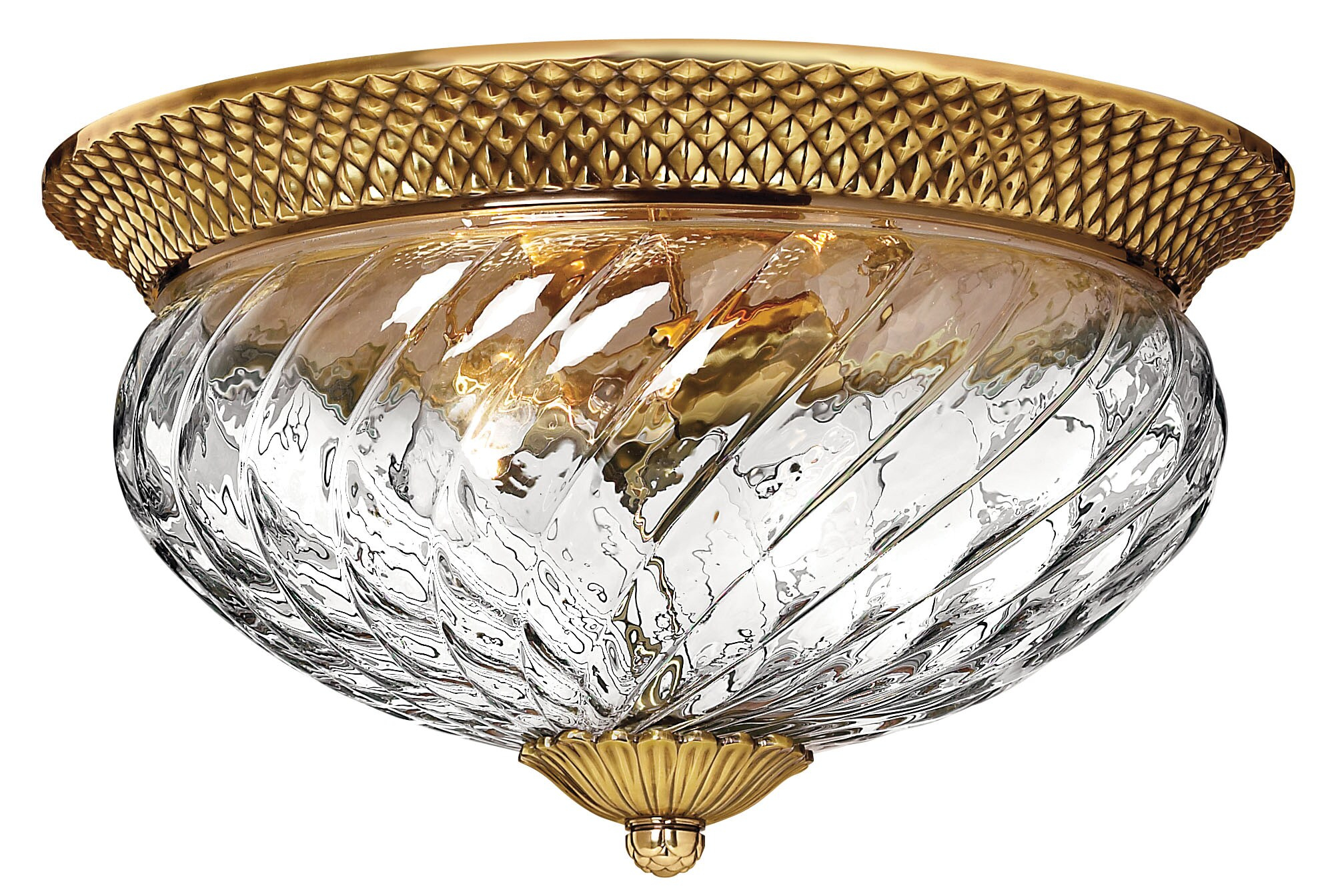 Hinkley Lighting Plantation 3 - Light Flush Mount in  Burnished Brass