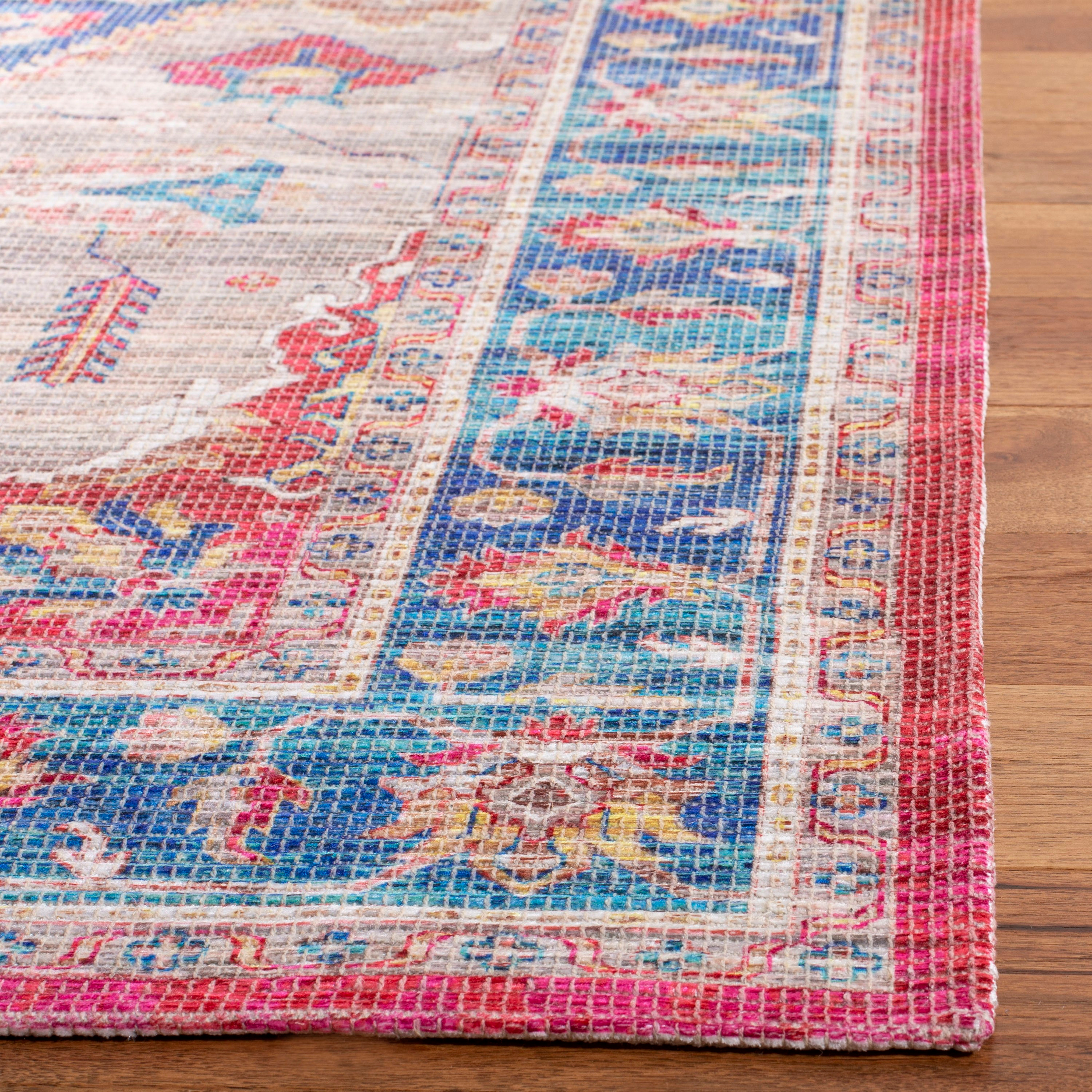 SAFAVIEH Saffron Cara Floral Bordered Area Rug, Rust/Ivory, 4' x 6'
