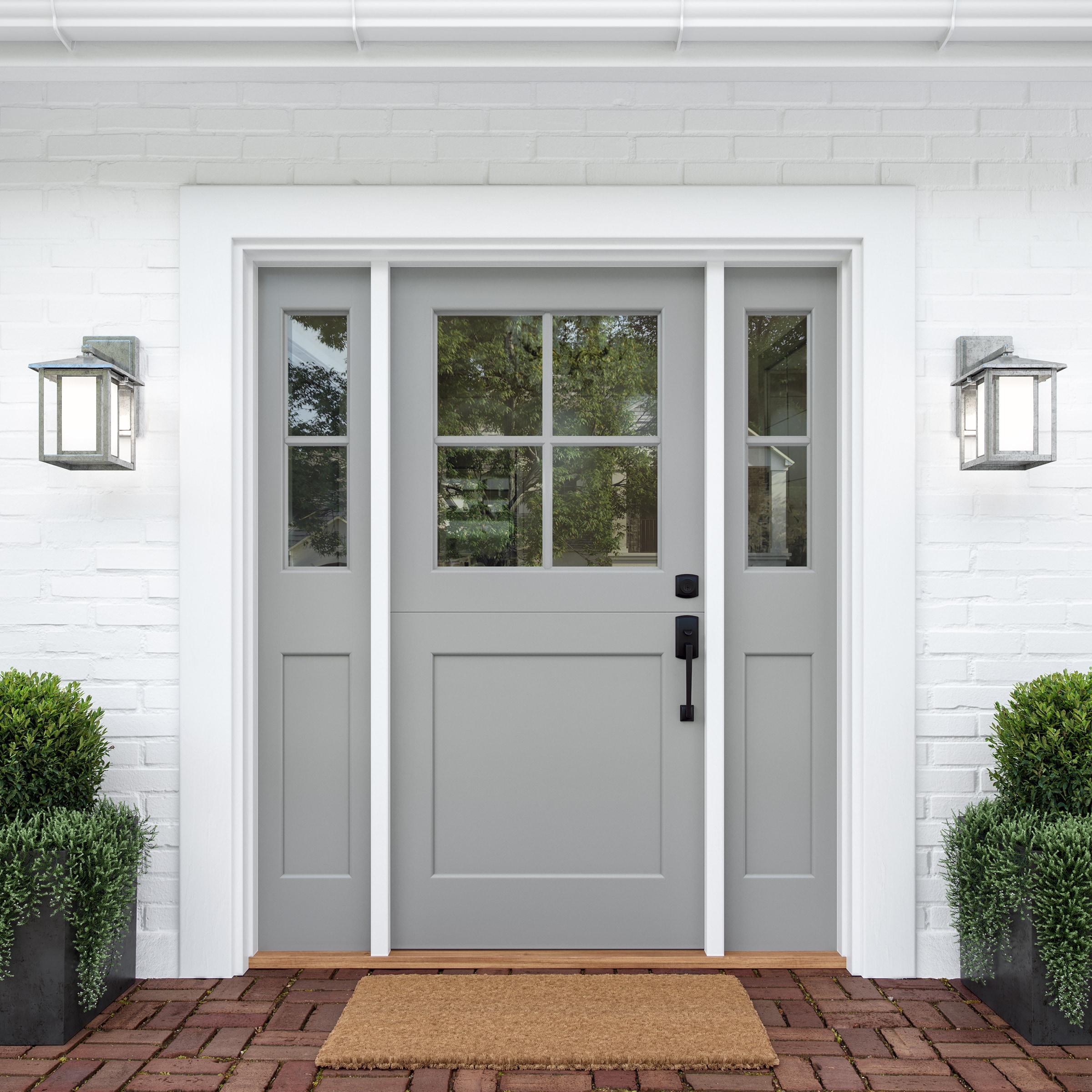 Hunnington 1-Light Weathered Pewter Outdoor 11 in. Wall Lantern Sconce