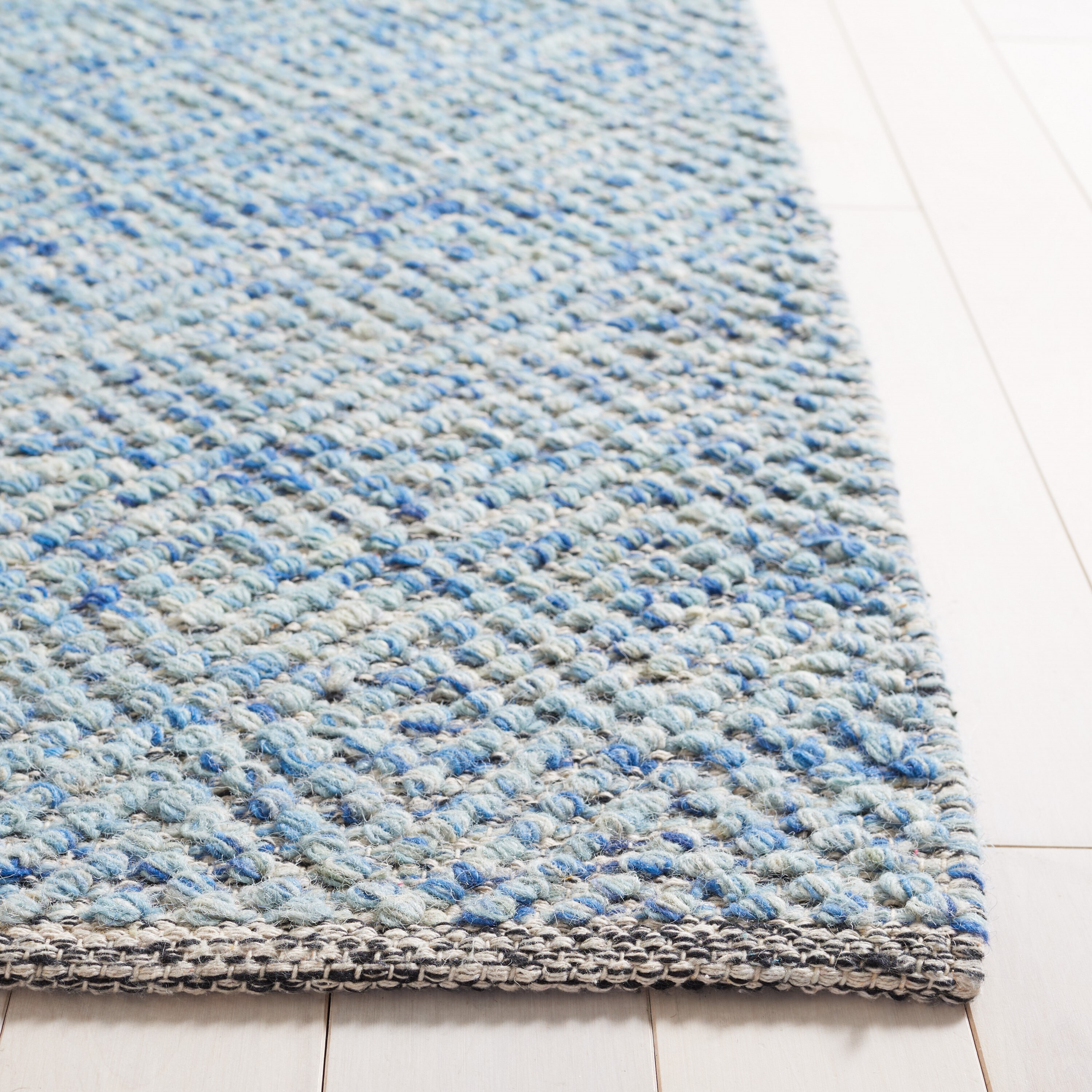 SAFAVIEH Natura Eanna Geometric Wool Area Rug, Blue, 9' x 12'