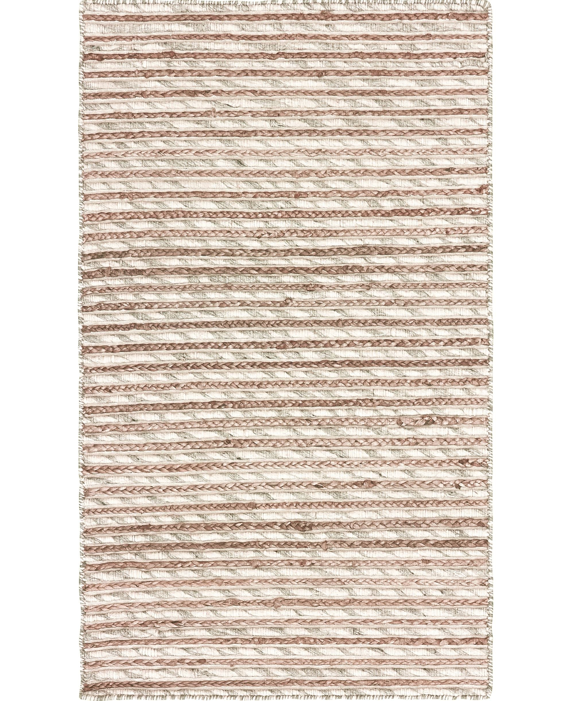 Eco-Friendly Dark Gray Striped Wool Blend 5' x 7' Area Rug