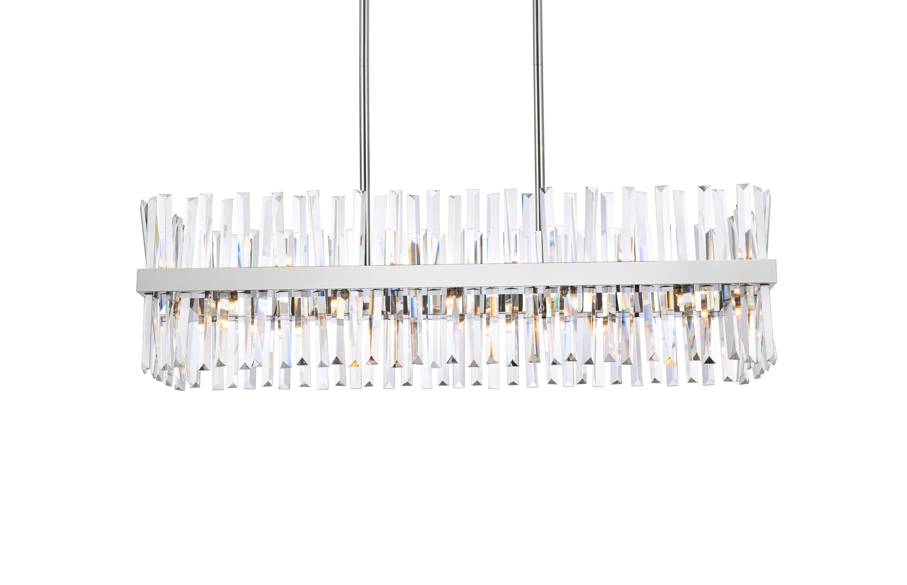 Elegant Decor Home Furnishing 24 -Light Chrome Modern/contemporary Crystal For Use in Bedrooms, Dining Rooms, Foyers, Kitchens, Living Rooms Chandelier