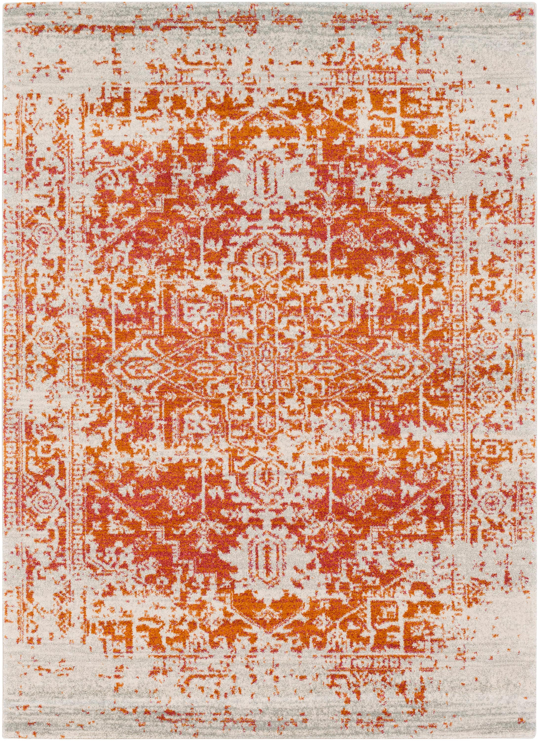 Livabliss Janine Vintage Medallion Area Rug,5'3" x 7'3",Burnt Orange