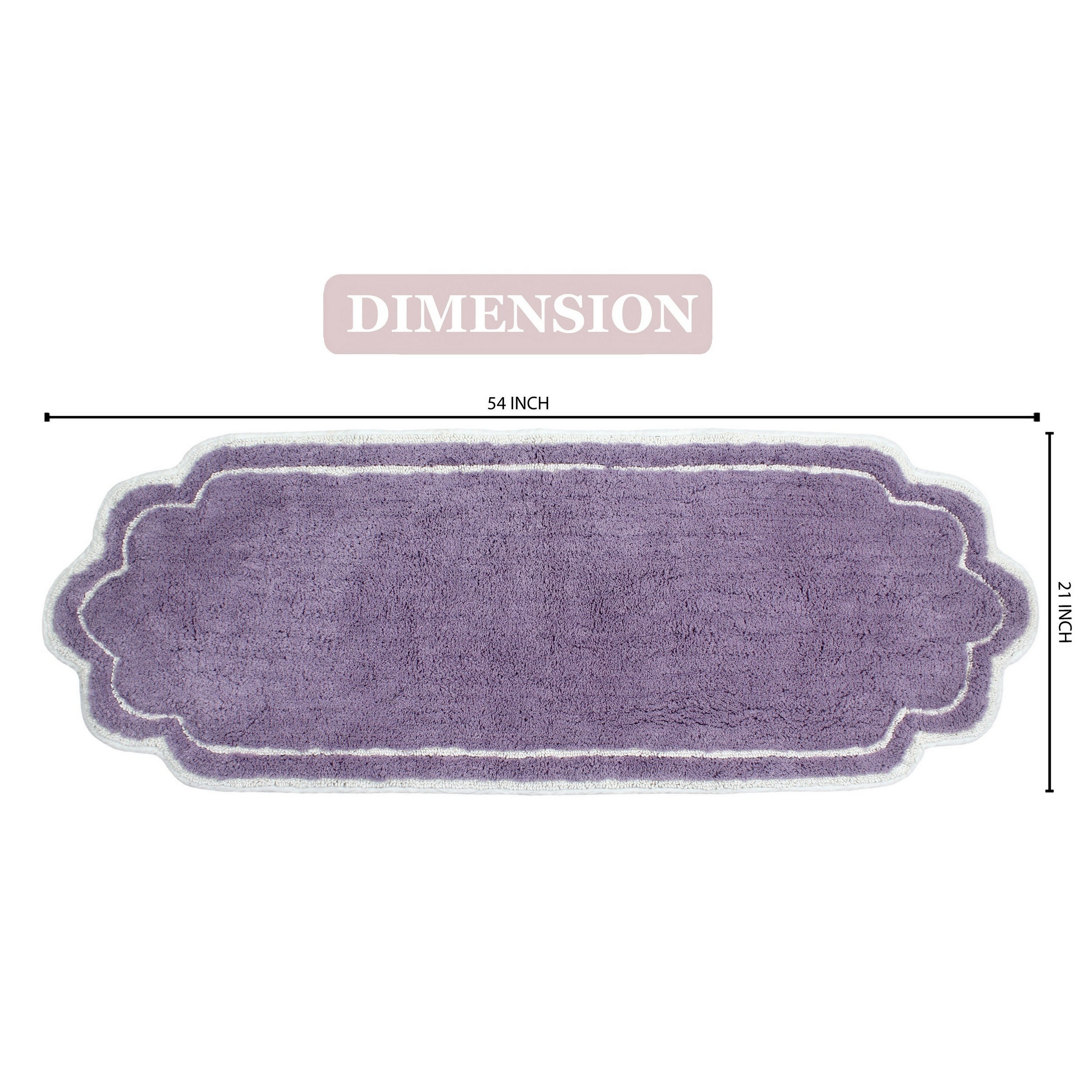 Home Weavers Allure Collection 100% Cotton Tufted Bathroom Rug, Soft and Absorbent Bath Rugs, Non-Slip Bath Carpet, Machine Wash Dry Bath Mats for Bathroom Floor, 21"x54" Runner, Purple
