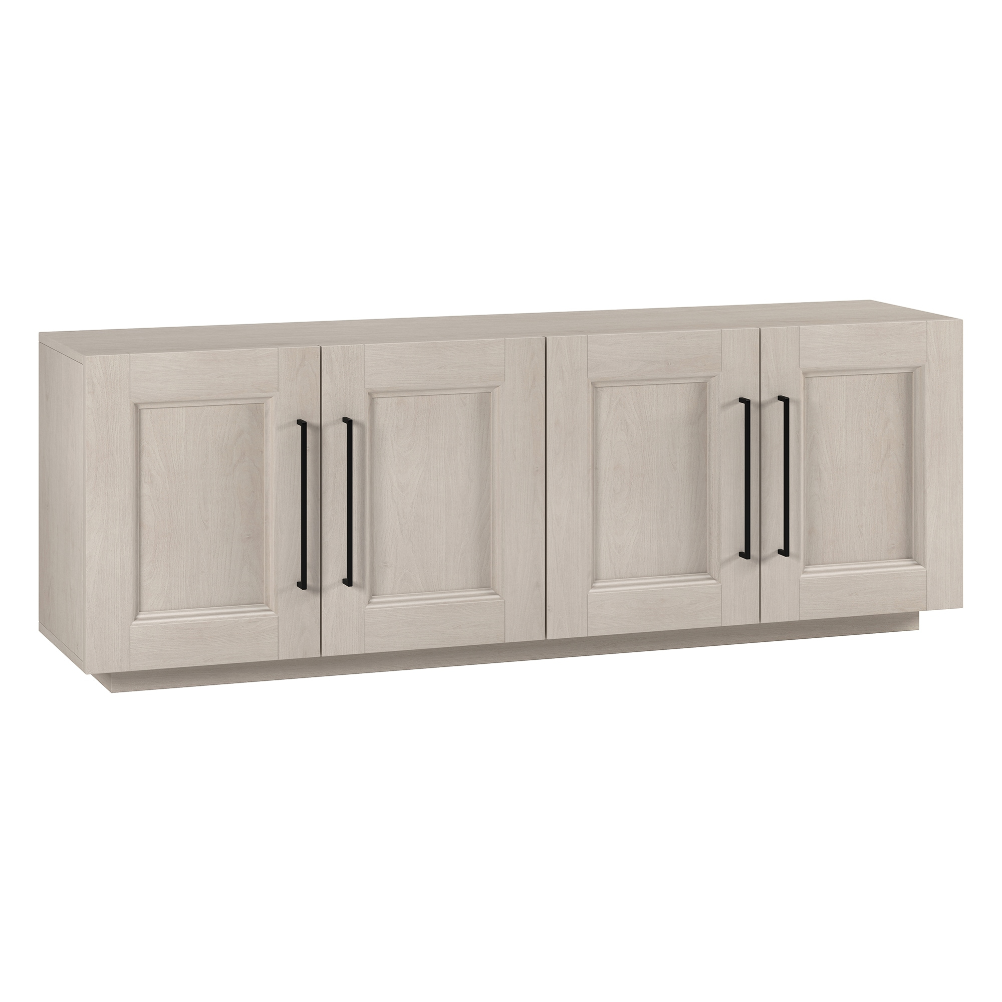 Evelyn&Zoe Easy Assemble Television Stand, Wood White, 15.50 x 68.00 x 24.00 Inches, 102.55 lb