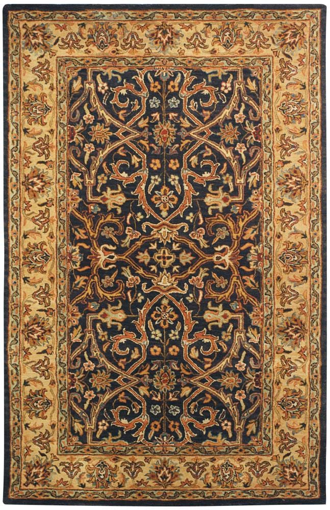 SAFAVIEH Heritage Oslo Traditional Wool Area Rug, Charcoal/Beige, 4' x 6'