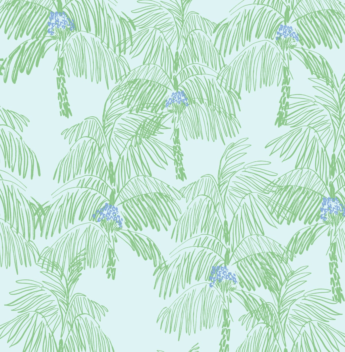NextWall  Palm Beach Peel and Stick Wallpaper Baby Blue & Seafoam