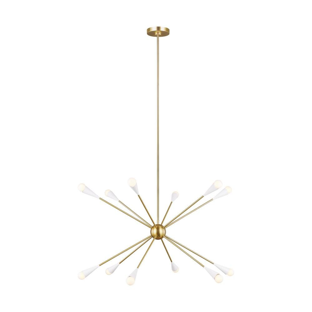 Burnished Brass 12-Light Sputnik Chandelier