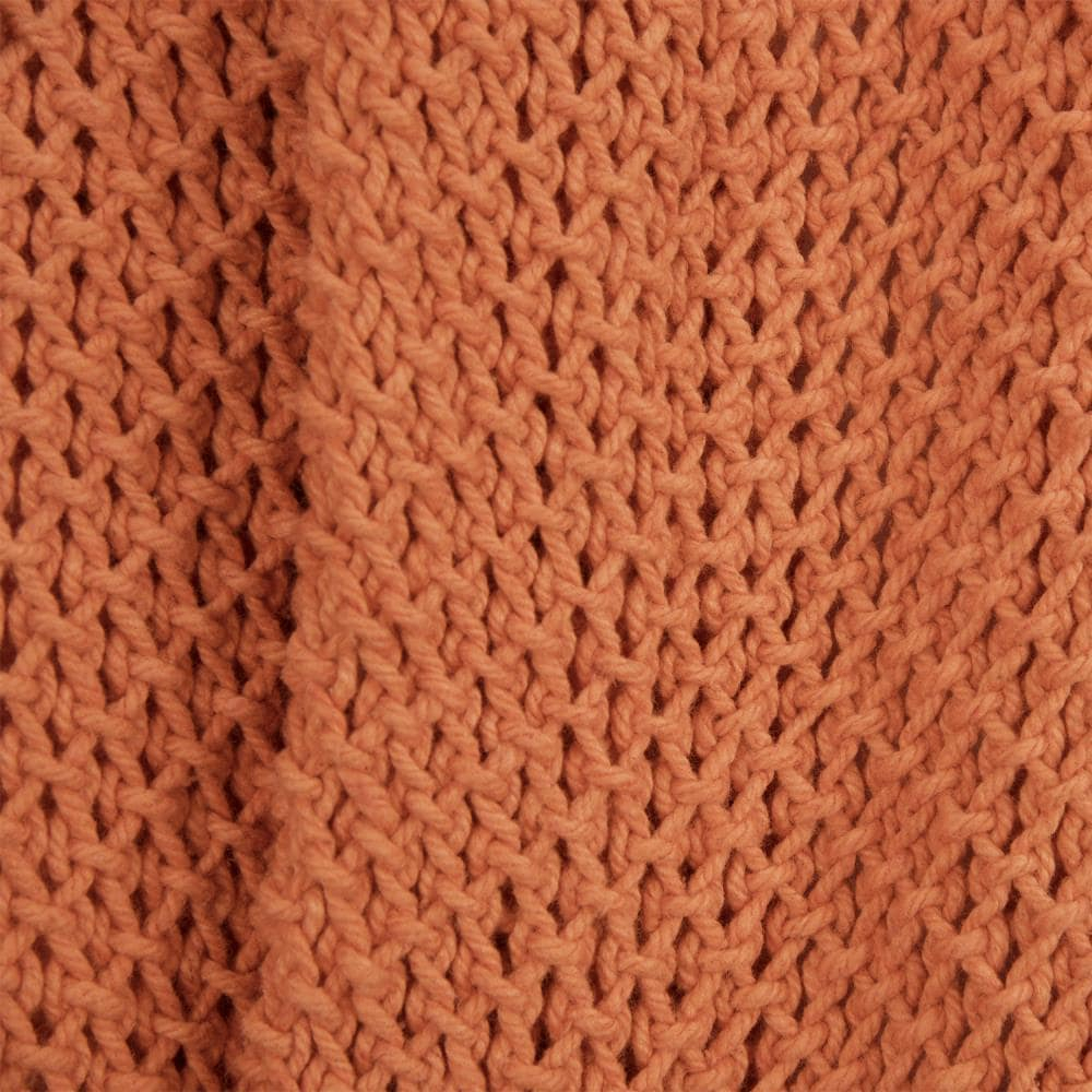 Rizzy Home 50" x 60" Woven Cotton Throw in Orange