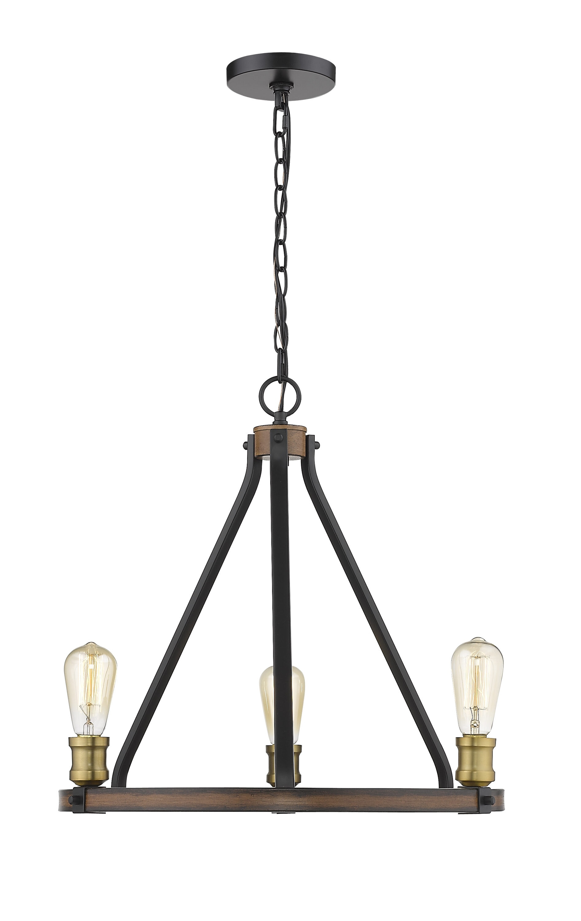 Z-Lite 472-3RM Kirkland Restoration 3 Light Chandelier - Rustic Mahogany
