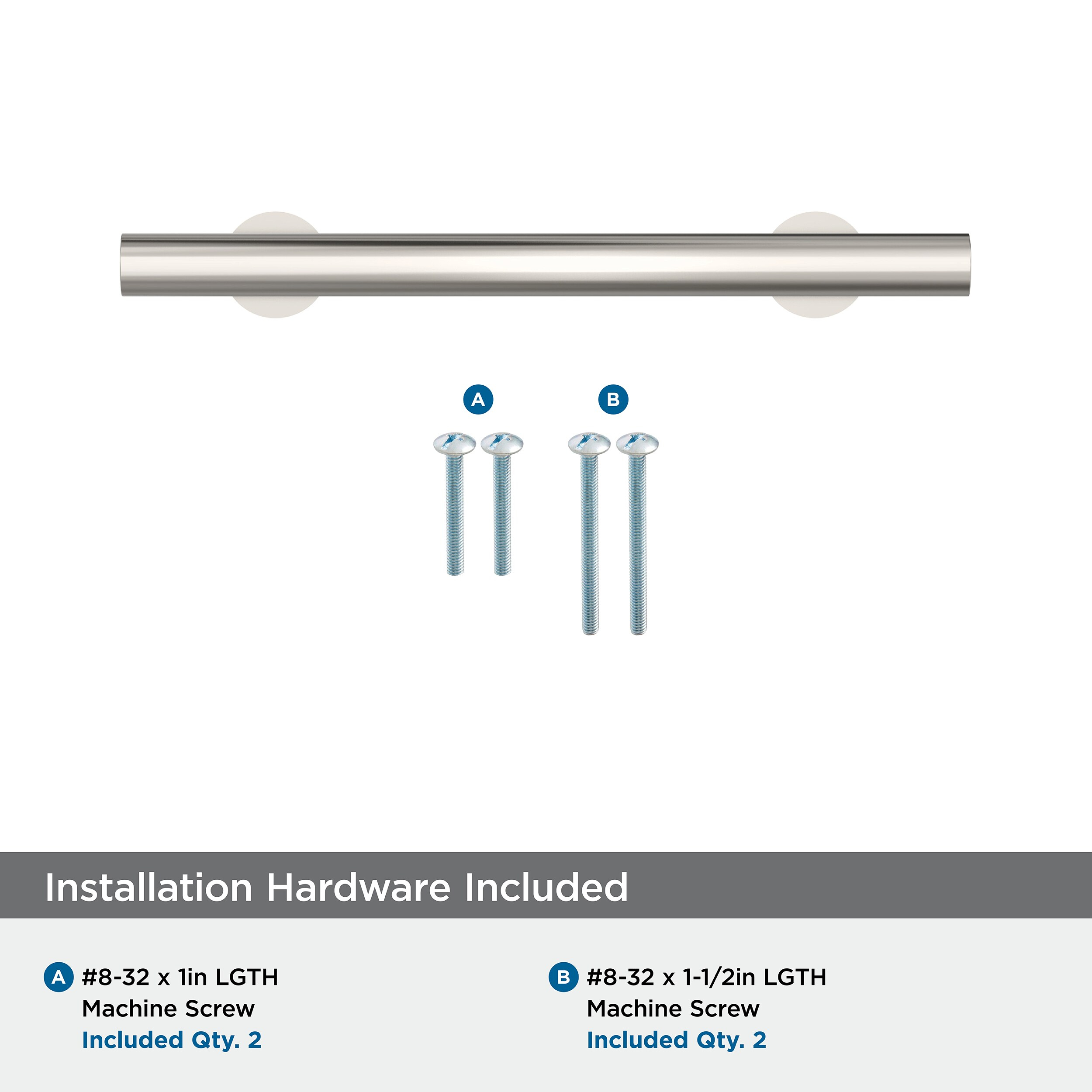 Amerock Radius 3-3/4 inch (96mm) Center-to-Center Polished Nickel Cabinet Pull
