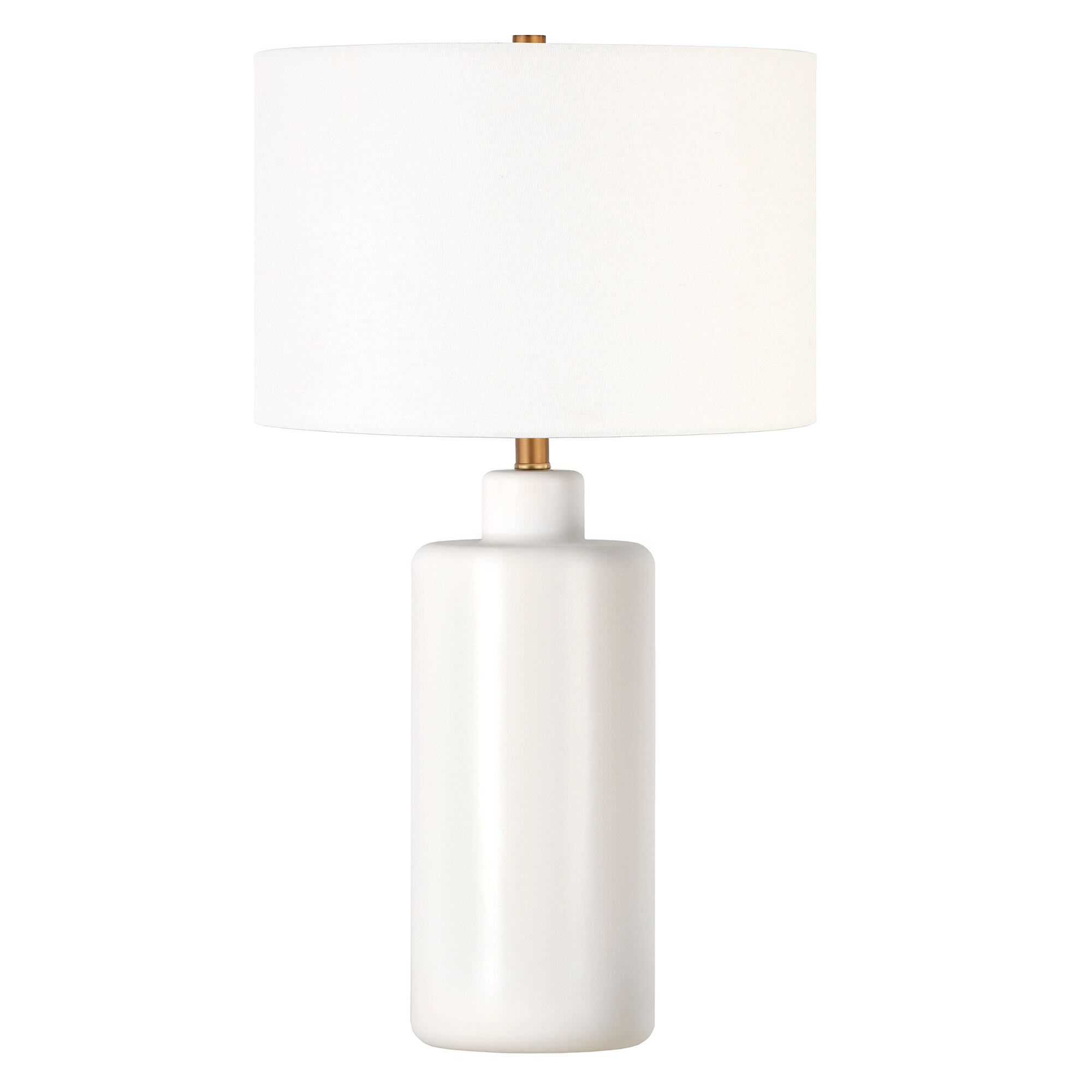 Evelyn&Zoe 25" Contemporary Ceramic Table Lamp with White Drum Linen Shade