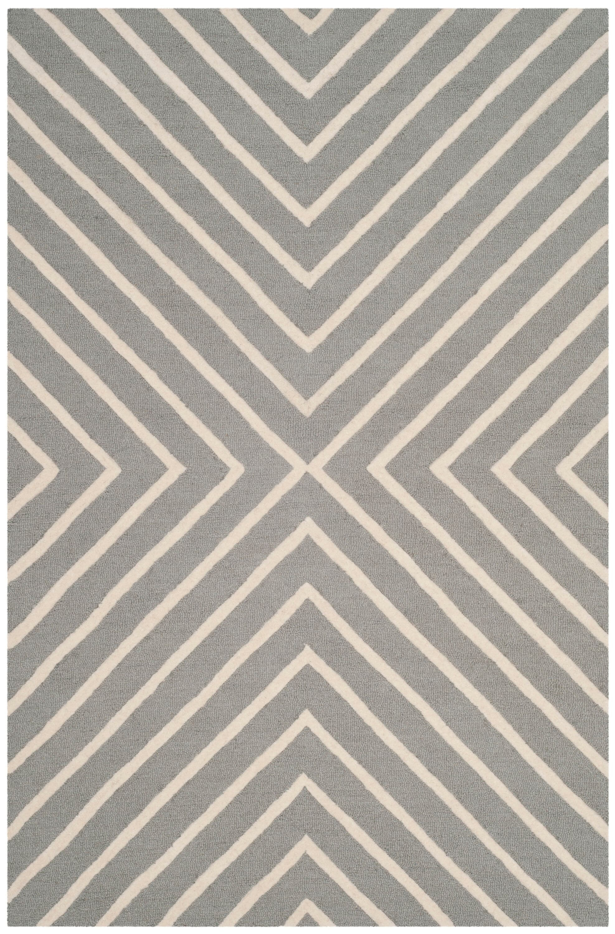 SAFAVIEH Kids X Pattern Wool Area Rug, Grey/Ivory, 3' x 5'