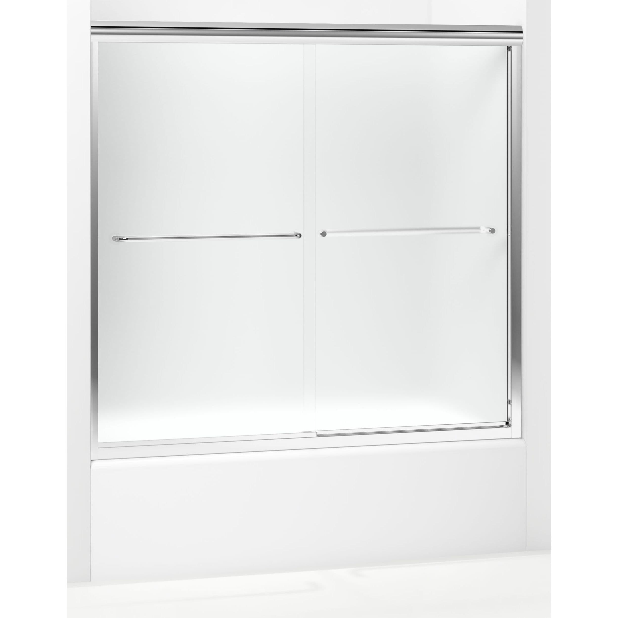 Finesse 59.63'' x 55.5'' Bypass Frameless Bath Door