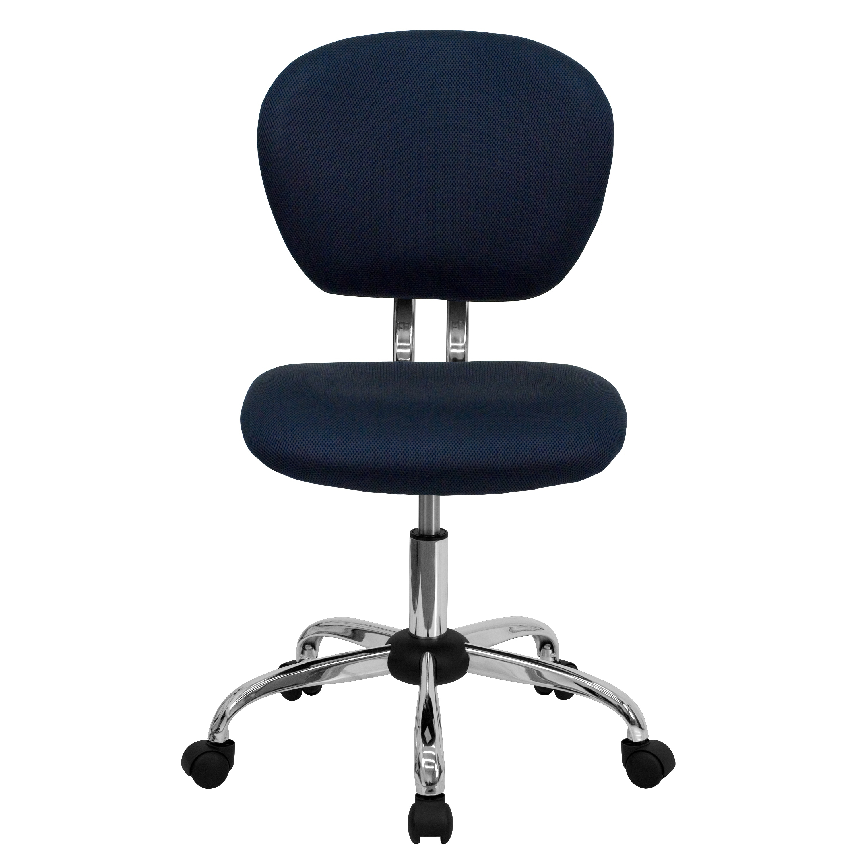 Flash Furniture Mid-Back Navy Mesh Padded Swivel Task Office Chair with Chrome Base