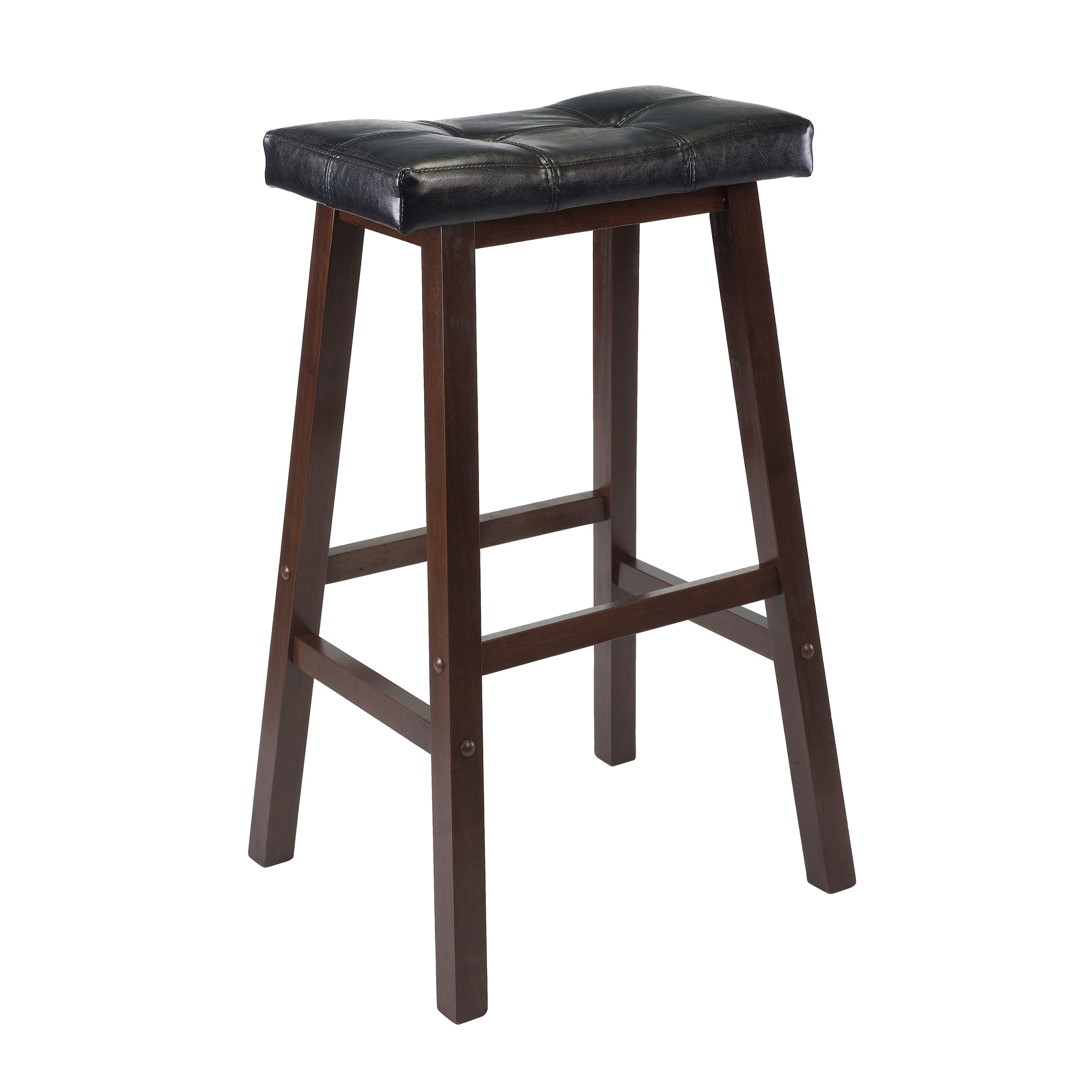 Winsome  Mona Cushion Saddle Seat Bar Stool Black & Walnut