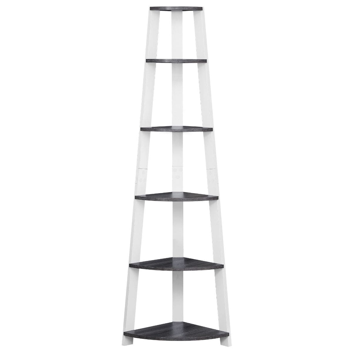 15.5" x 22.5" x 71.25" Grey White Particle Board  Bookshelf