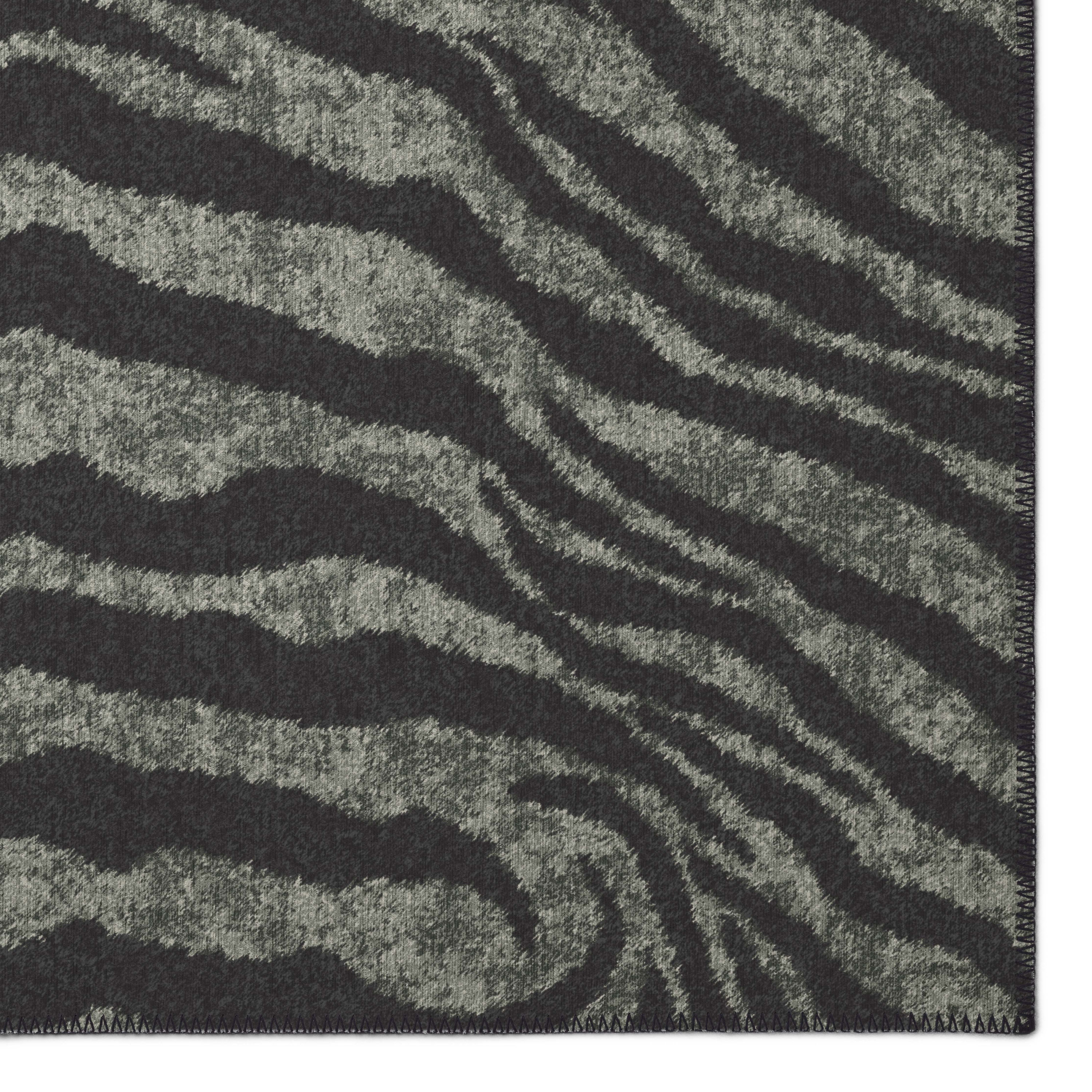 Addison Rugs Addison Indoor/ Outdoor Safari Zebra Animal Print Washable Area Rug 8' x 8' - Shadow