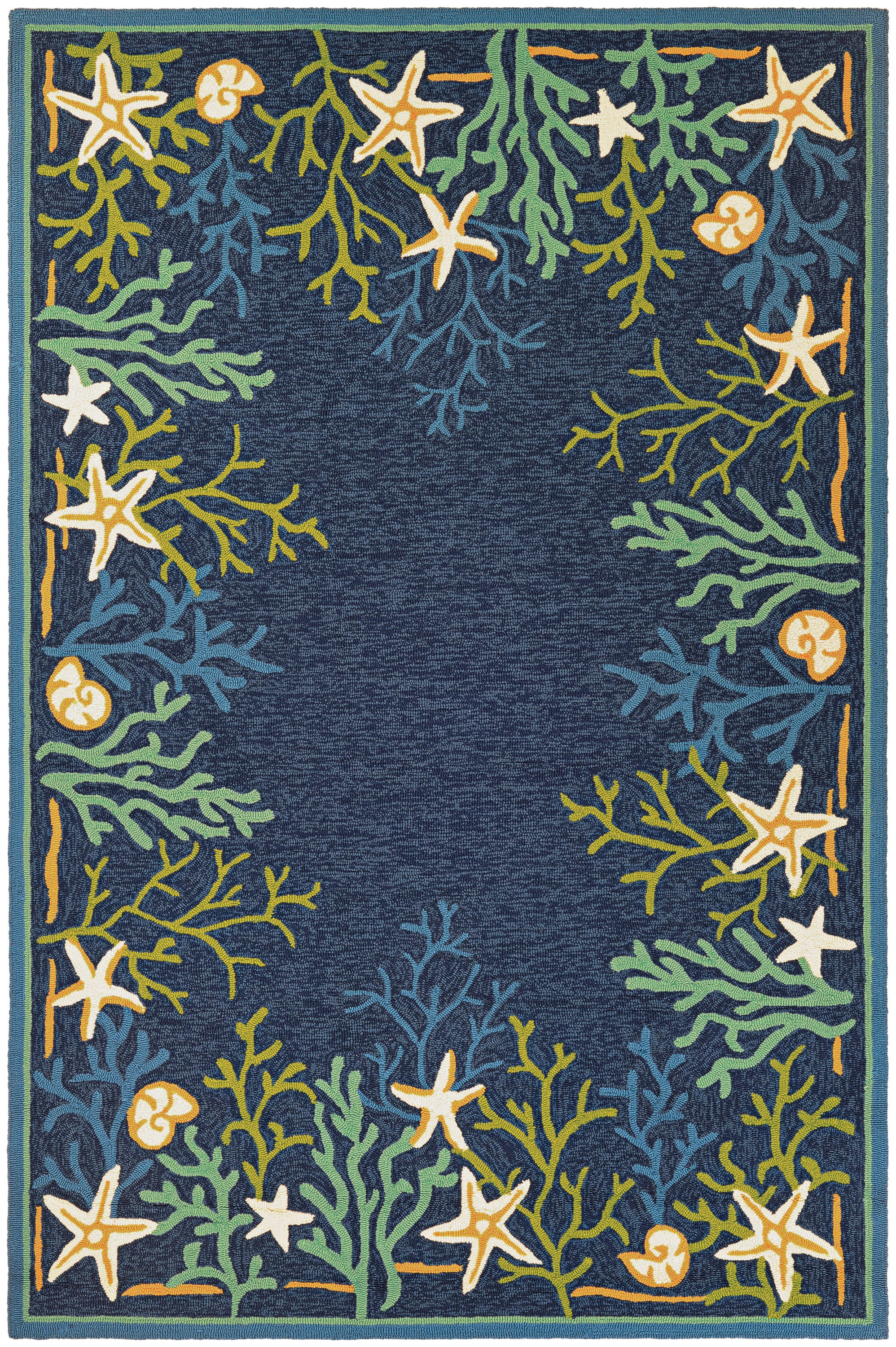 Couristan Outdoor Escape Sea Water Indoor / Outdoor Area Rug, Ocean Blue-Aqua, 2'6" x 8'6" Runner