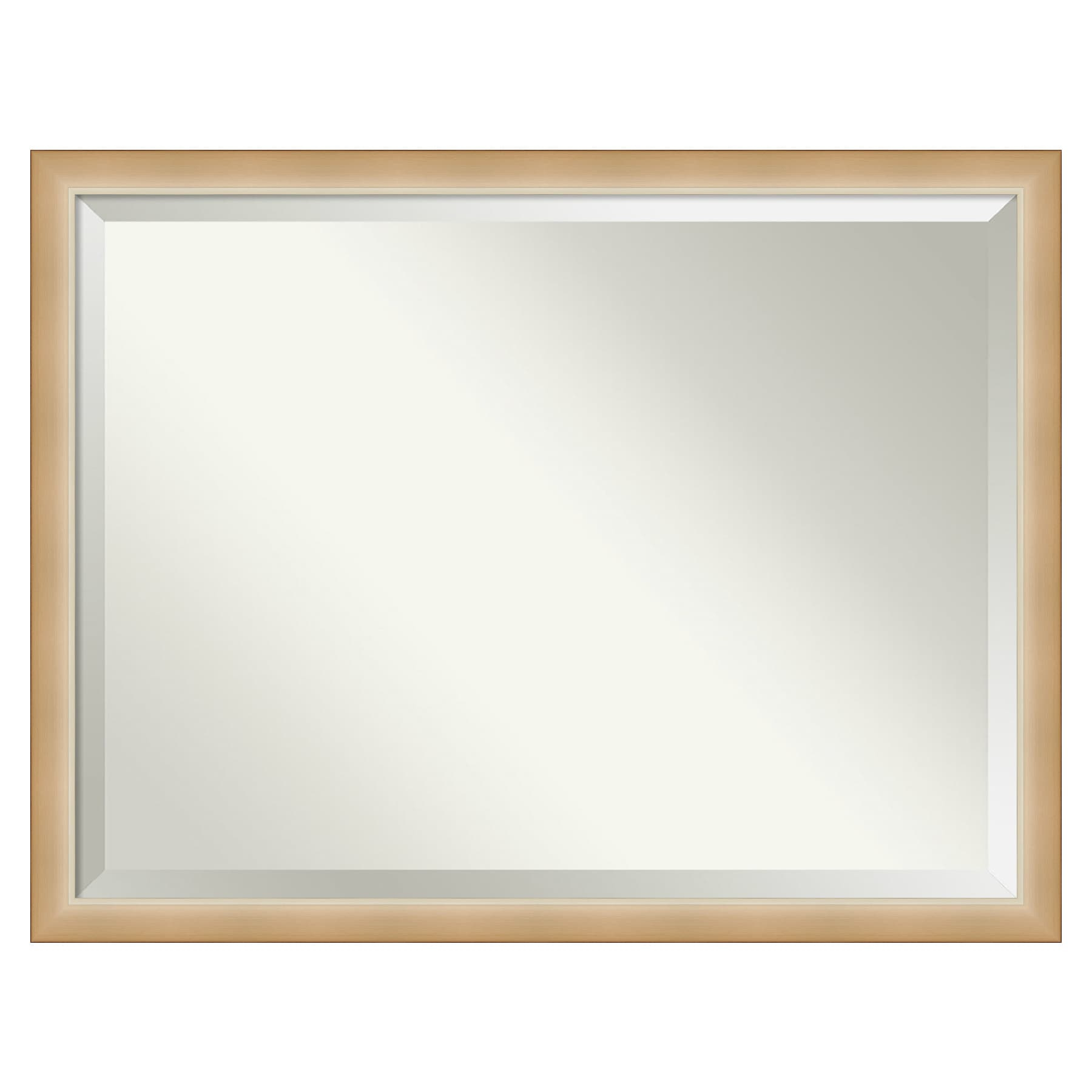 Amanti Art Wall Mounted Framed Vanity Mirror, Glass Size 40x30, Eva Ambre Gold