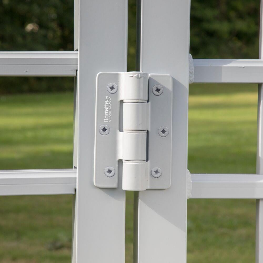 White Aluminum Self-Closing Butterfly Gate Hinges, 2-Pack