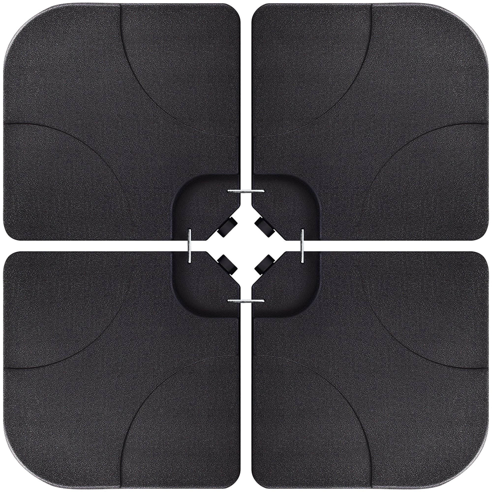 Costway 20'' Patio Offset Umbrella Base Stand Water Filled Base Weights Sand Plate Set Black
