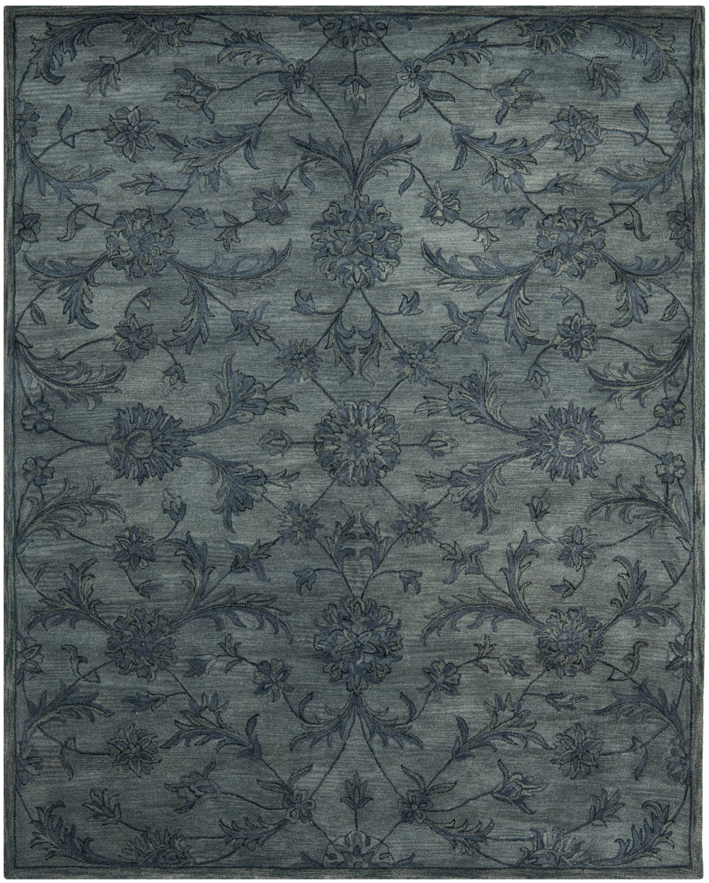 SAFAVIEH Antiquity May Floral Vines Wool Area Rug, Grey/Multi, 9' x 12'