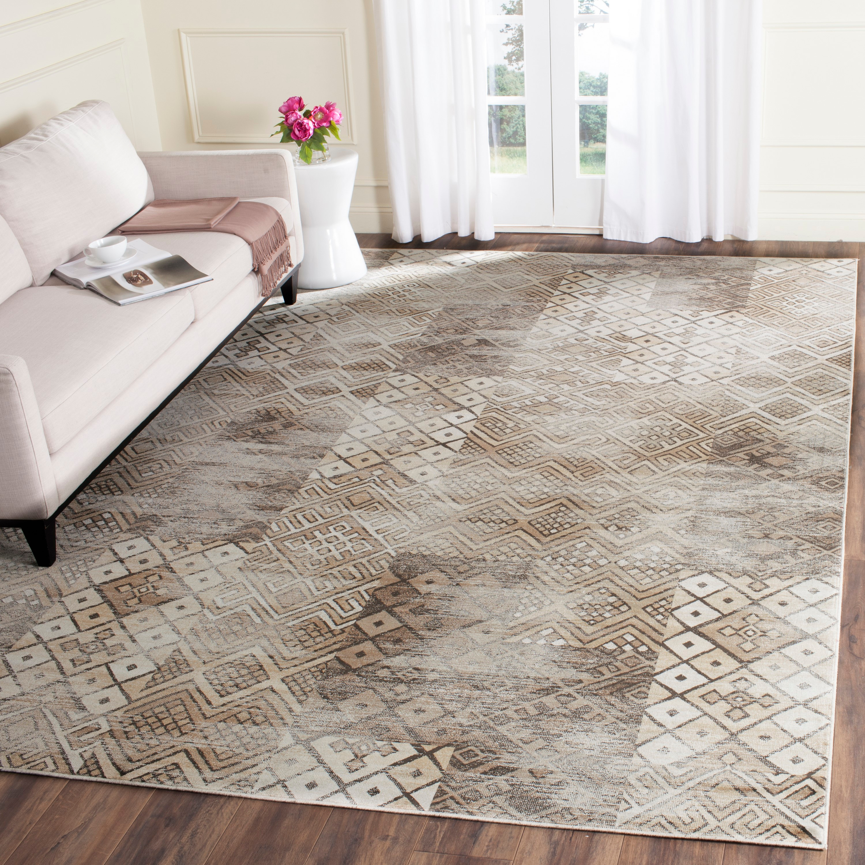 SAFAVIEH Vintage Julyan Geometric Area Rug, Stone, 9' x 12'