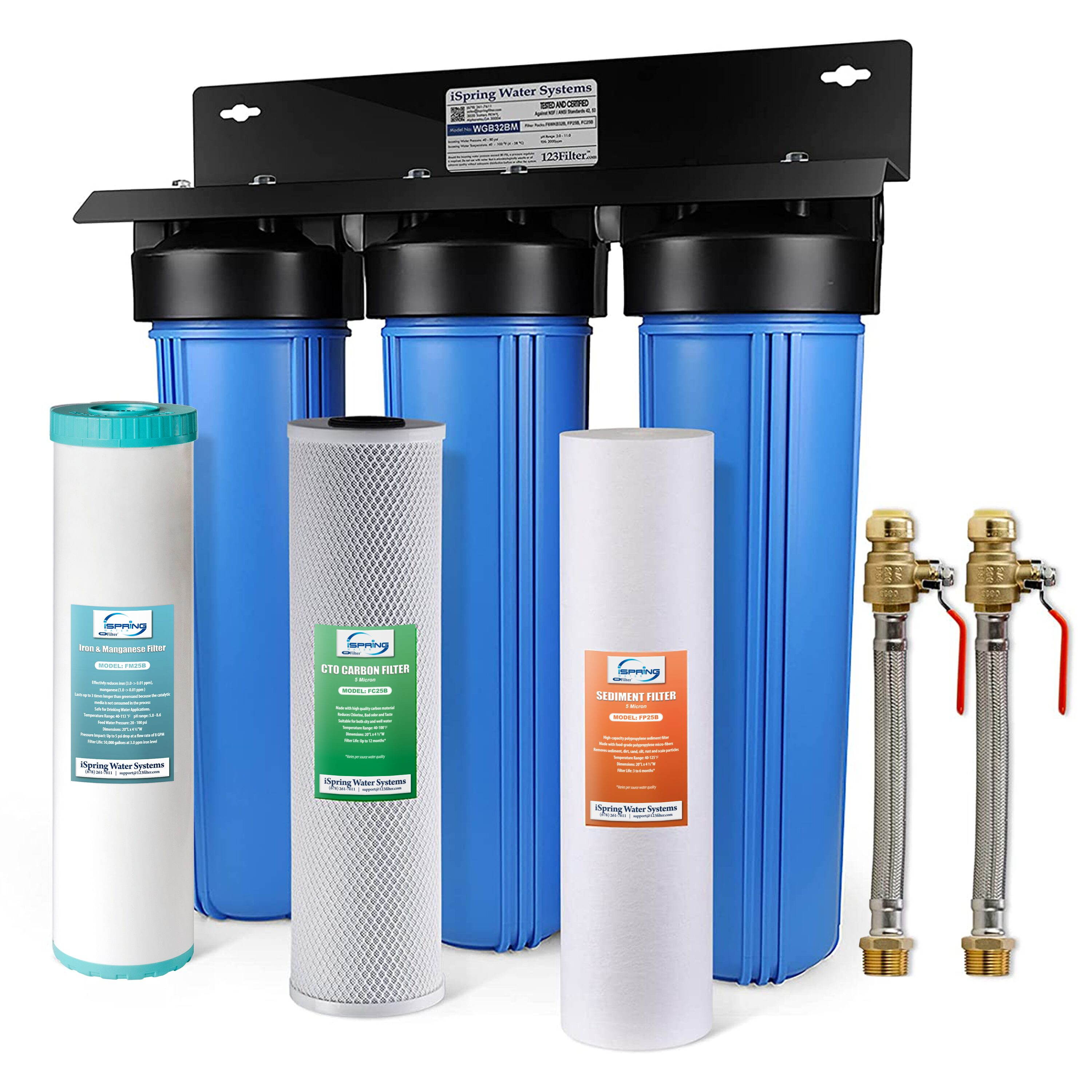 iSpring Blue Triple-Stage Whole House Water Filtration System
