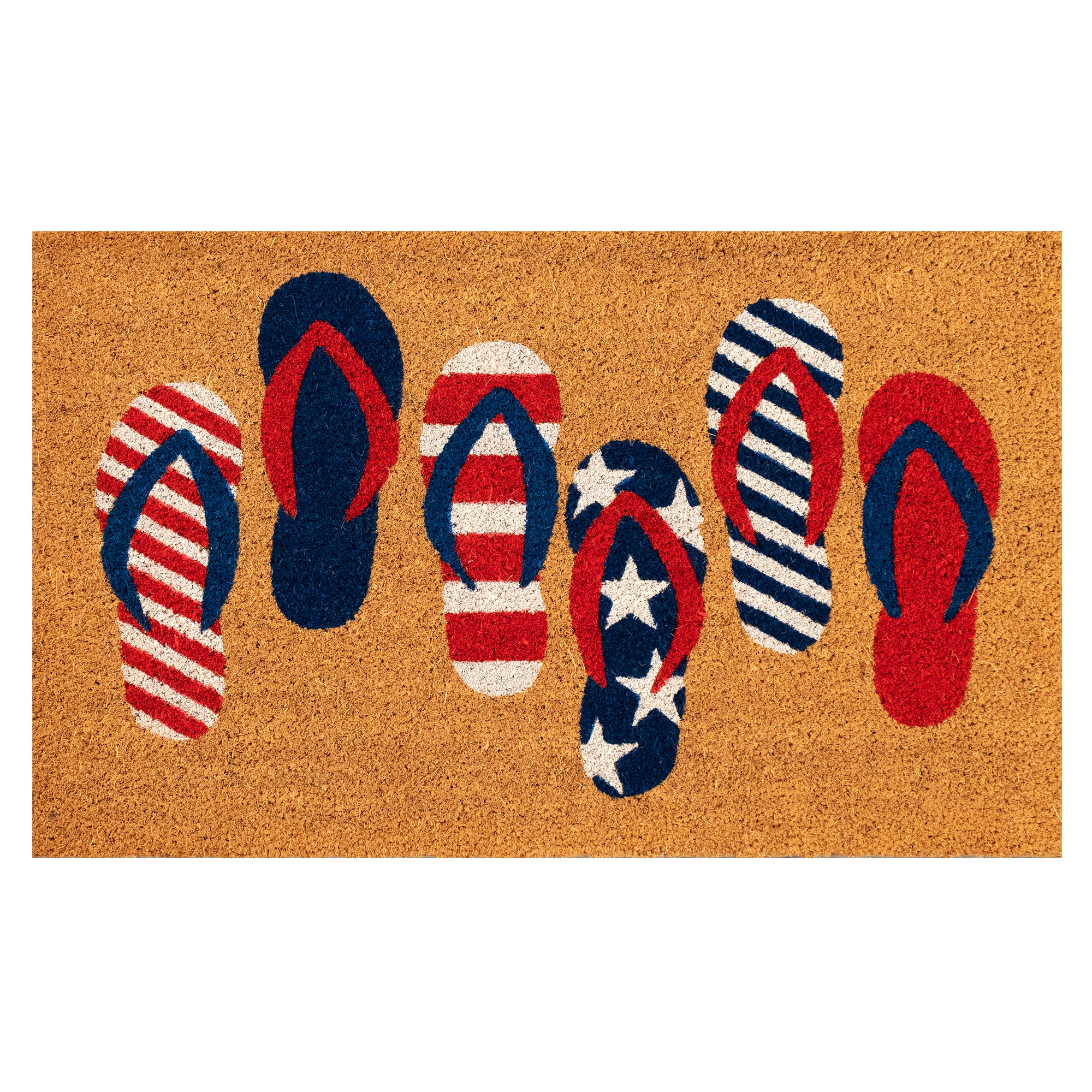 Patriotic Flip Flops Coir Outdoor Doormat 2' x 3'