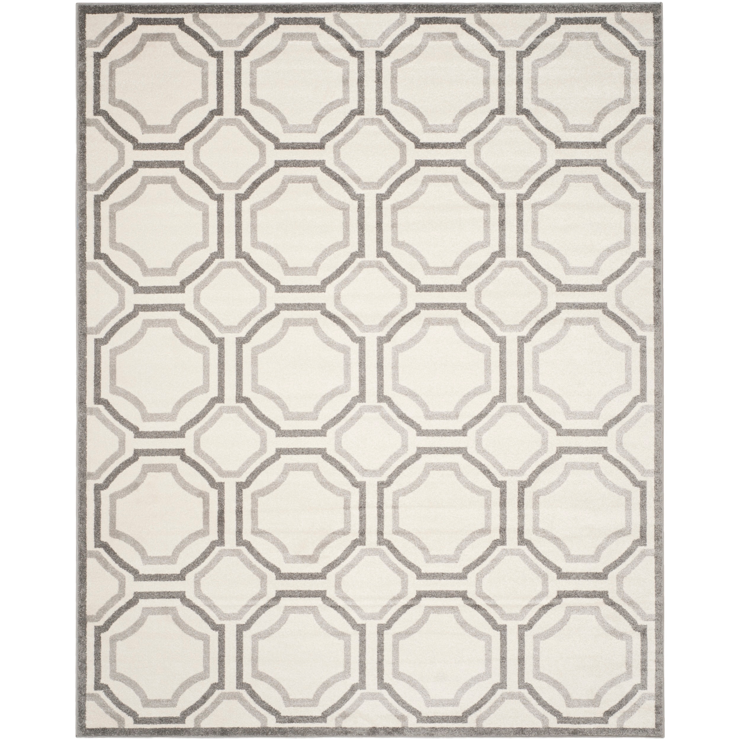 Safavieh Amherst Mosaic 10 x 14 (ft) Loomed Synthetic Ivory/Light Gray Rectangular Indoor Geometric Area rug