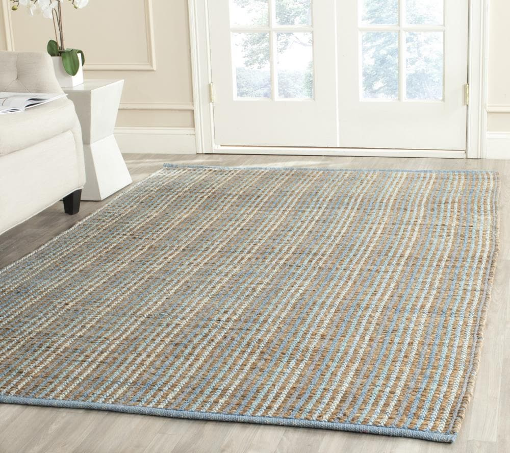 SAFAVIEH Cape Cod Ivana Braided Striped Area Rug, 10' x 14', Grey