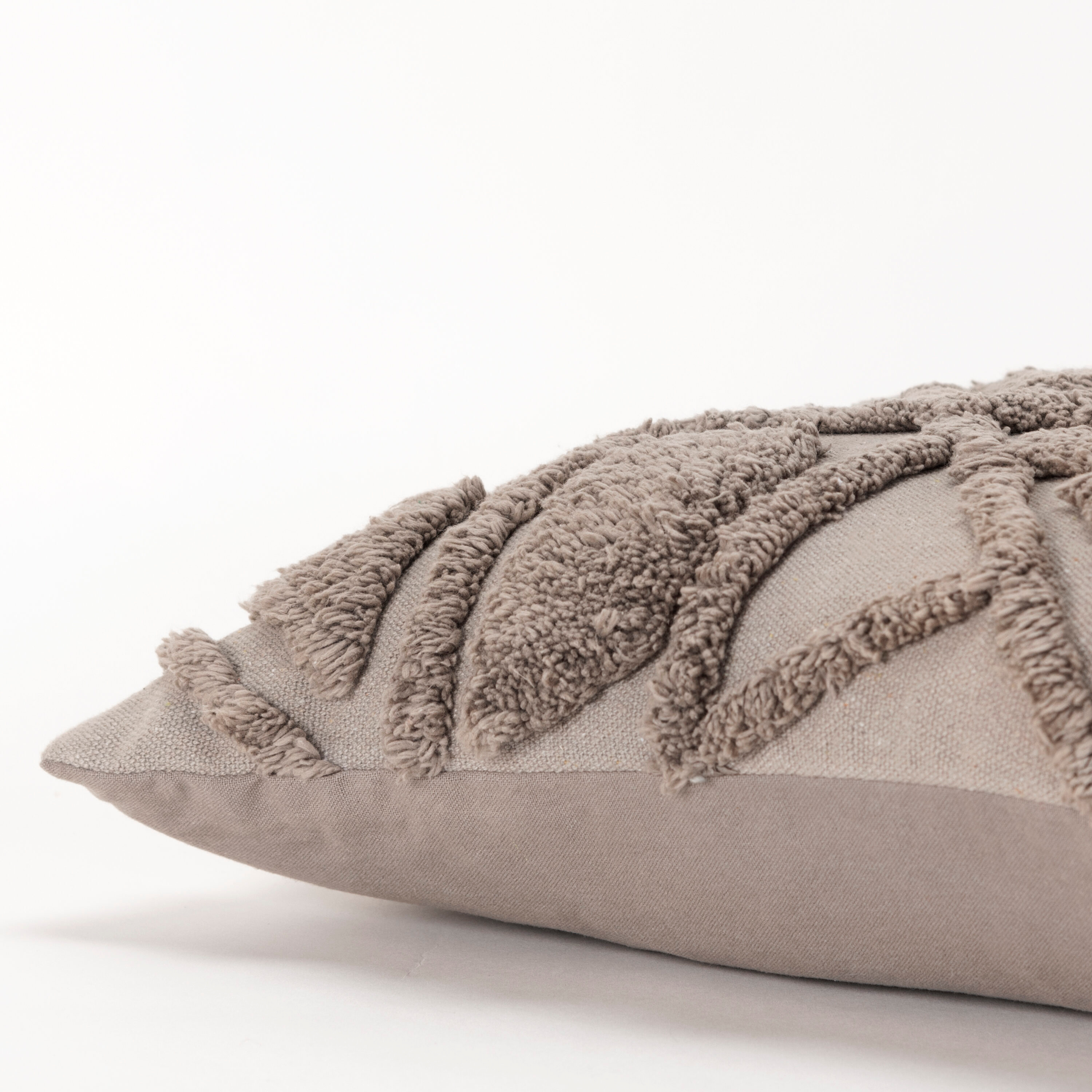 Slate Gray Tufted Cotton Blend Square Decorative Pillow