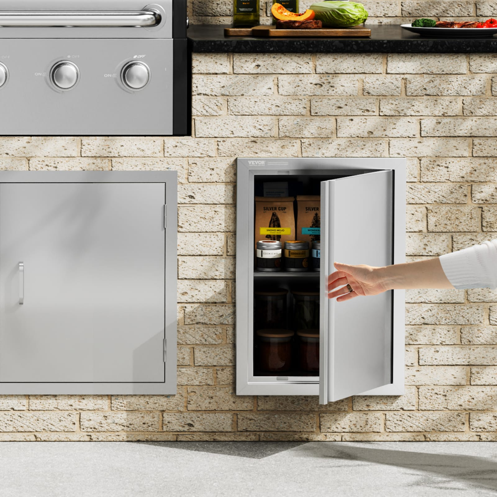 VEVOR BBQ Access Door 17-in W x 24-in H x 2-in D Built-In Grill Cabinet Single door