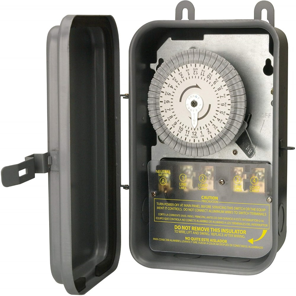 Woods - Outdoor - Mechanical Timer Switch - 277 V - Gray