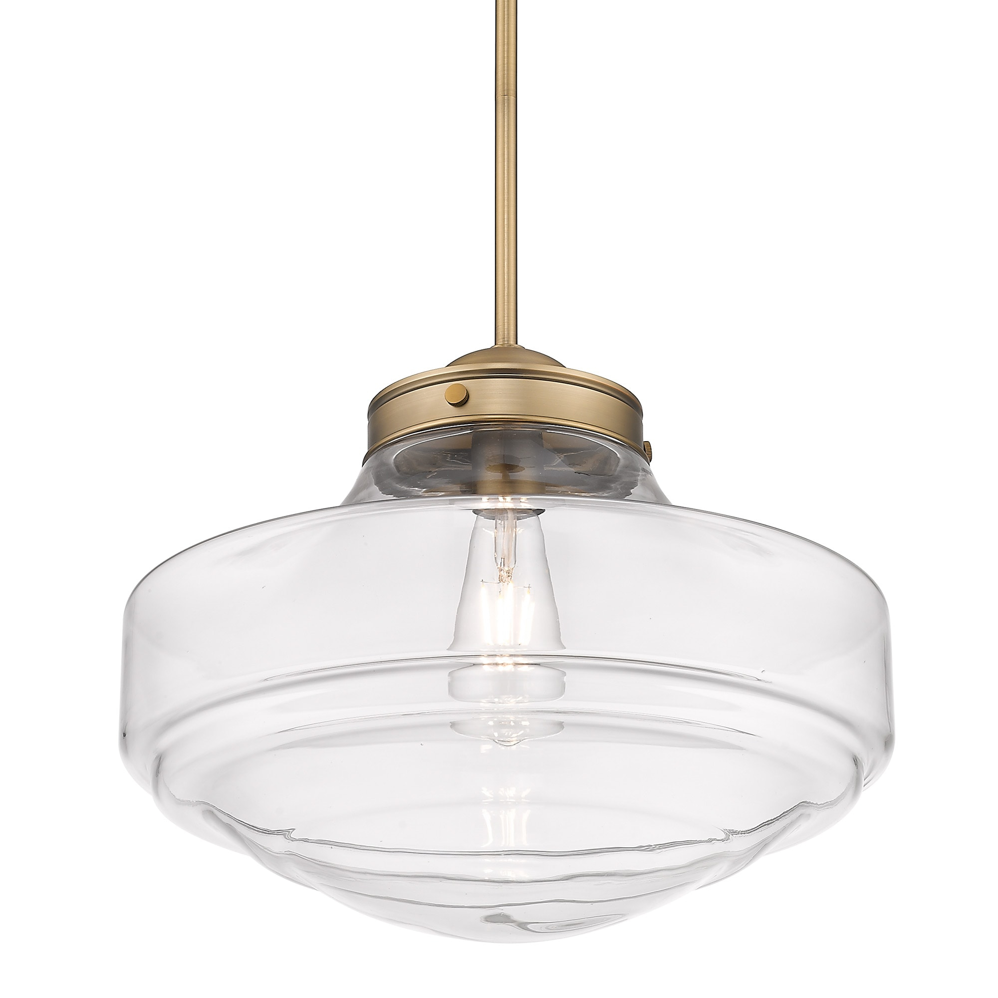 Modern Brass Finish Clear Glass Large Pendant Light