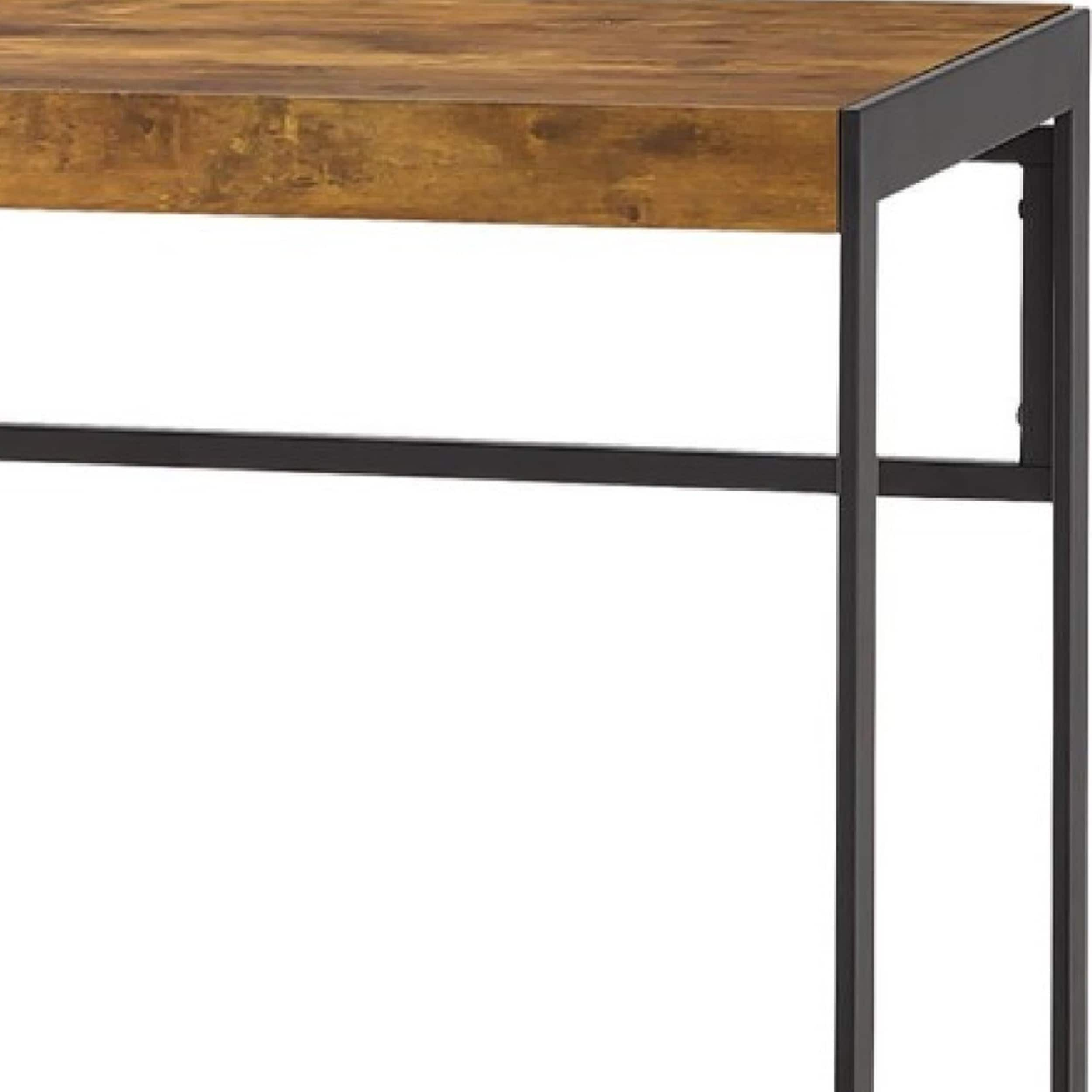 Benjara Atelier Computer Writing Desk, Antique Brown