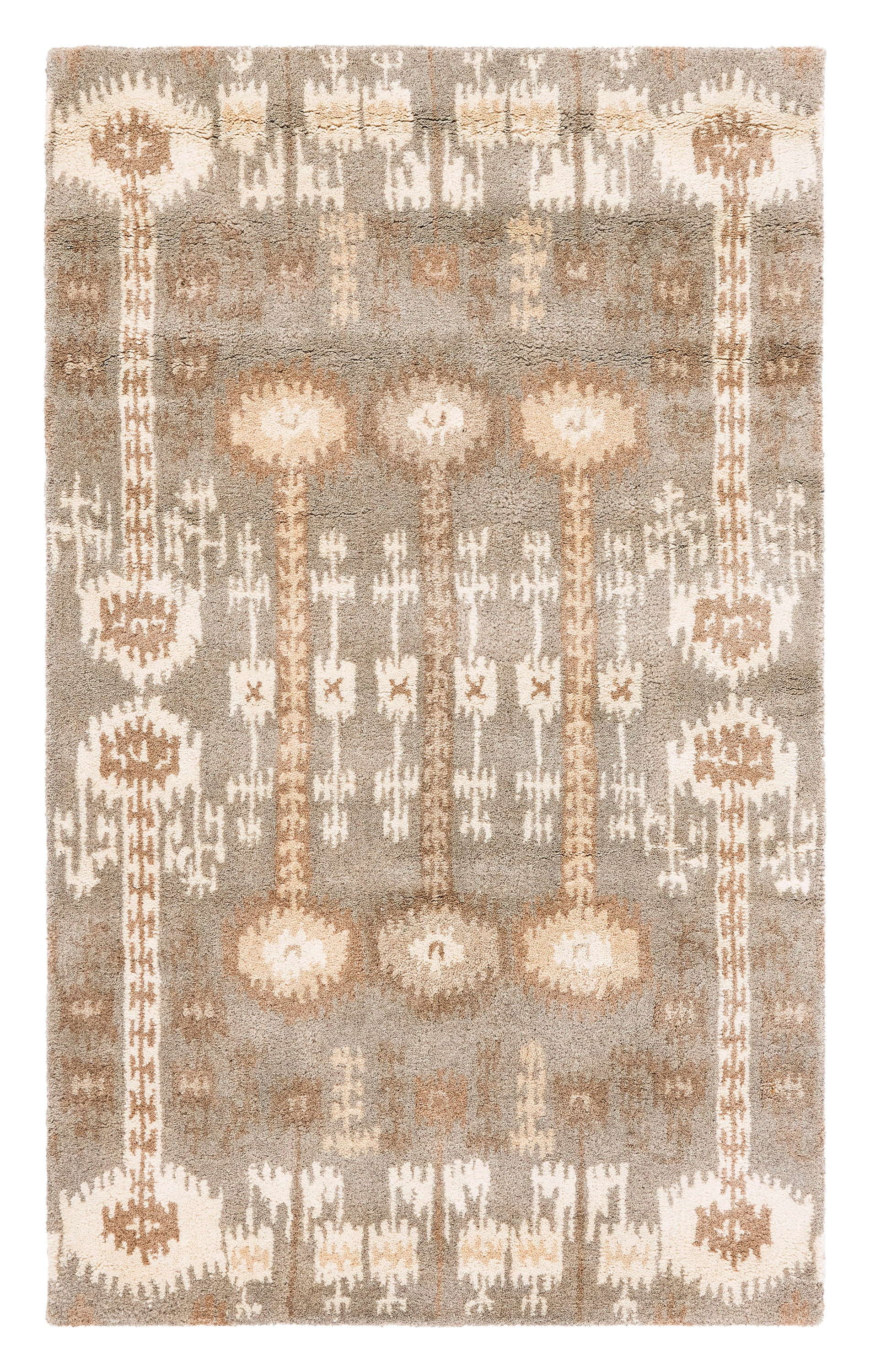 SAFAVIEH Wyndham Deborah Geometric Wool Area Rug, Natural/Multi, 9' x 12'